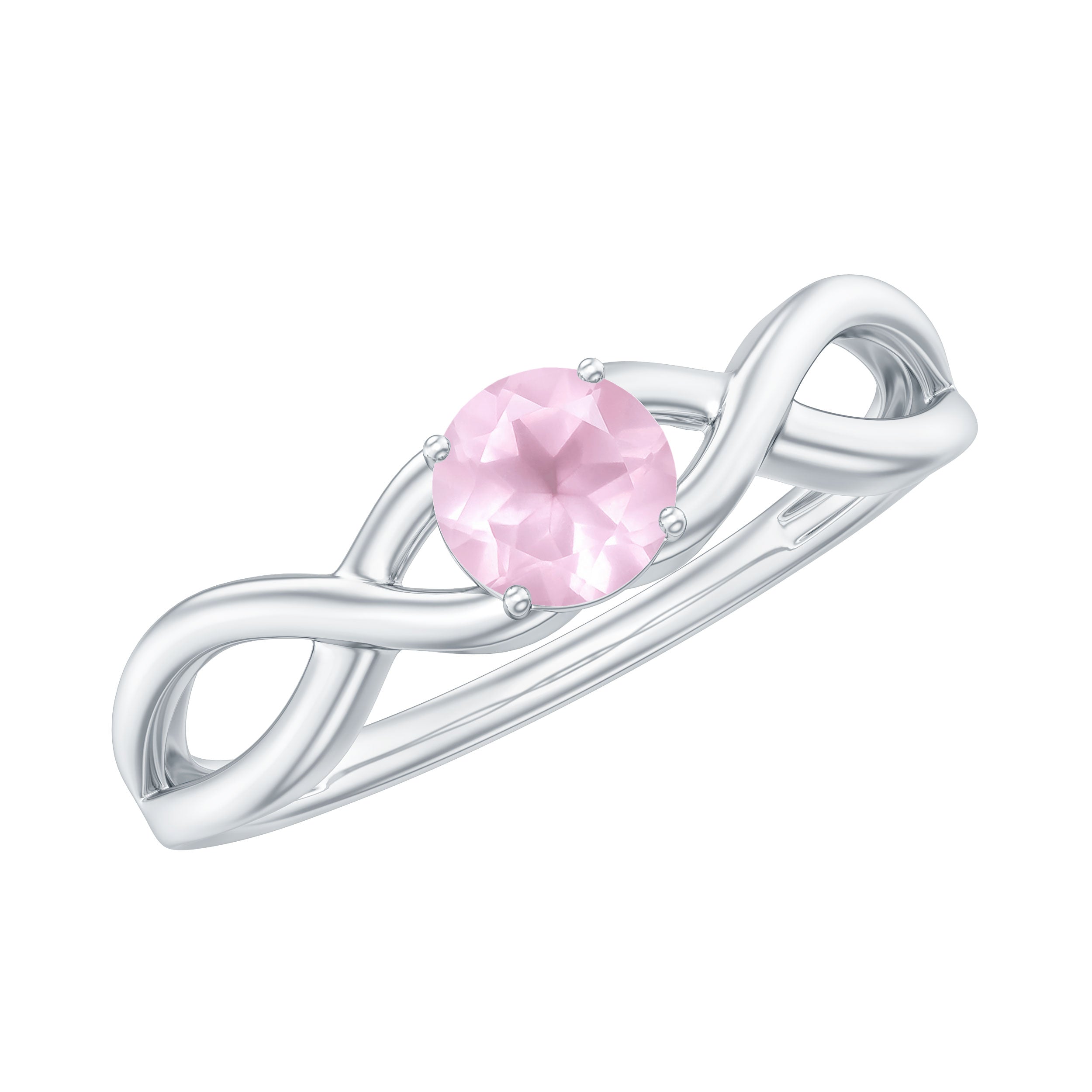 0.25 CT Elegant Rose Quartz Solitaire Ring in Prong Setting