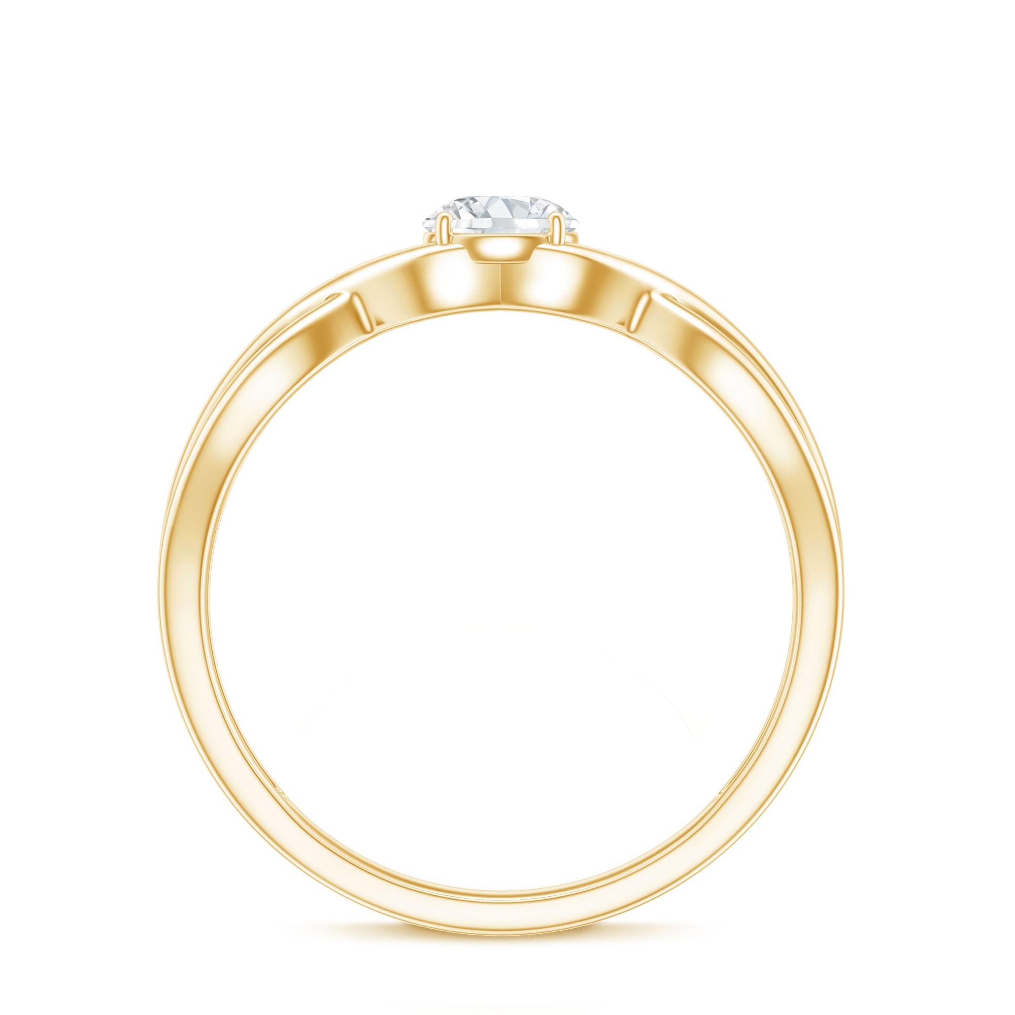 Round Moissanite Solitaire Promise Ring with Infinity Band D-VS1 - Rosec Jewels