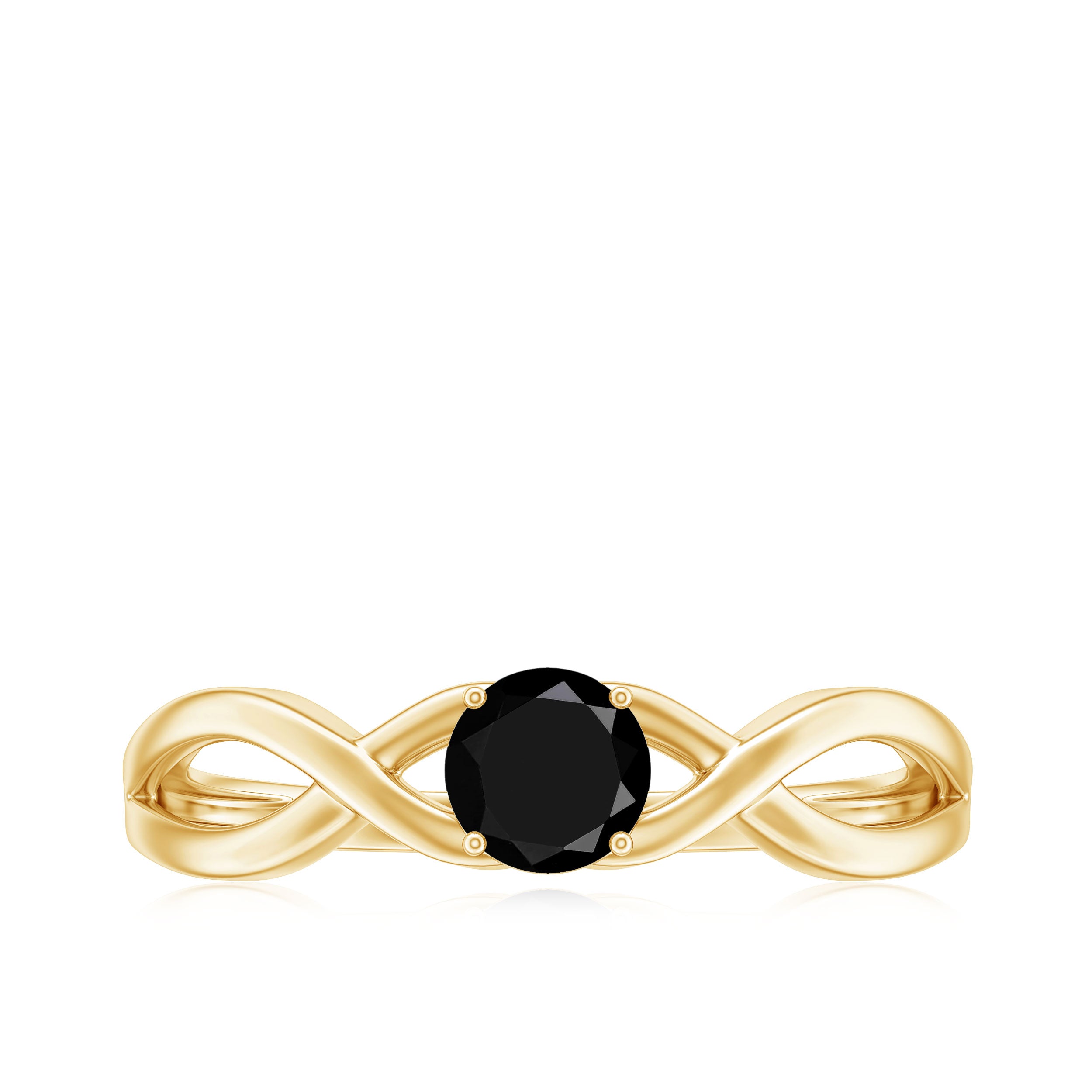 Rosec Jewels-Solitaire Black Onyx Infinity Promise Ring for Women