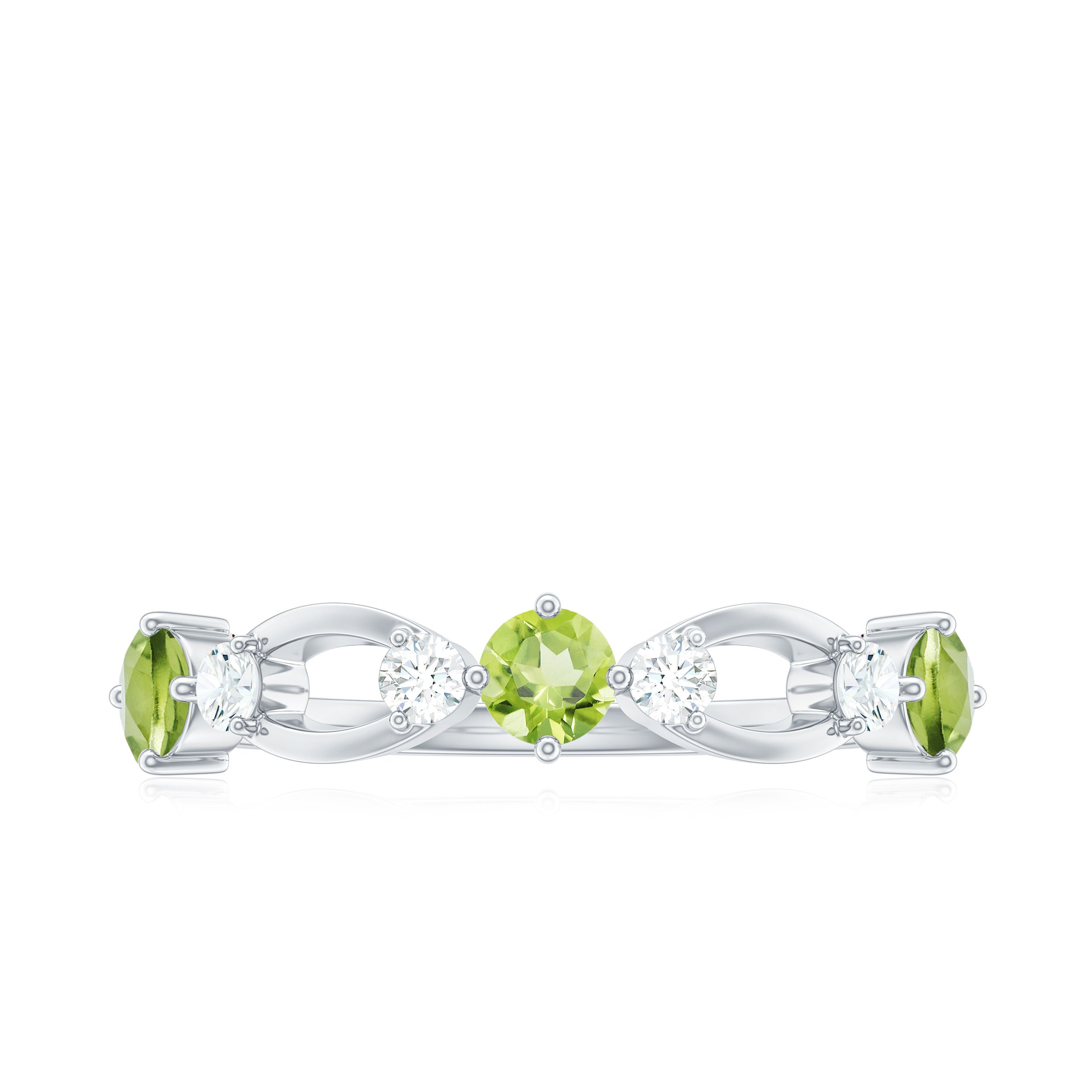 Rosec Jewels-Minimal Peridot Promise Ring with Diamond