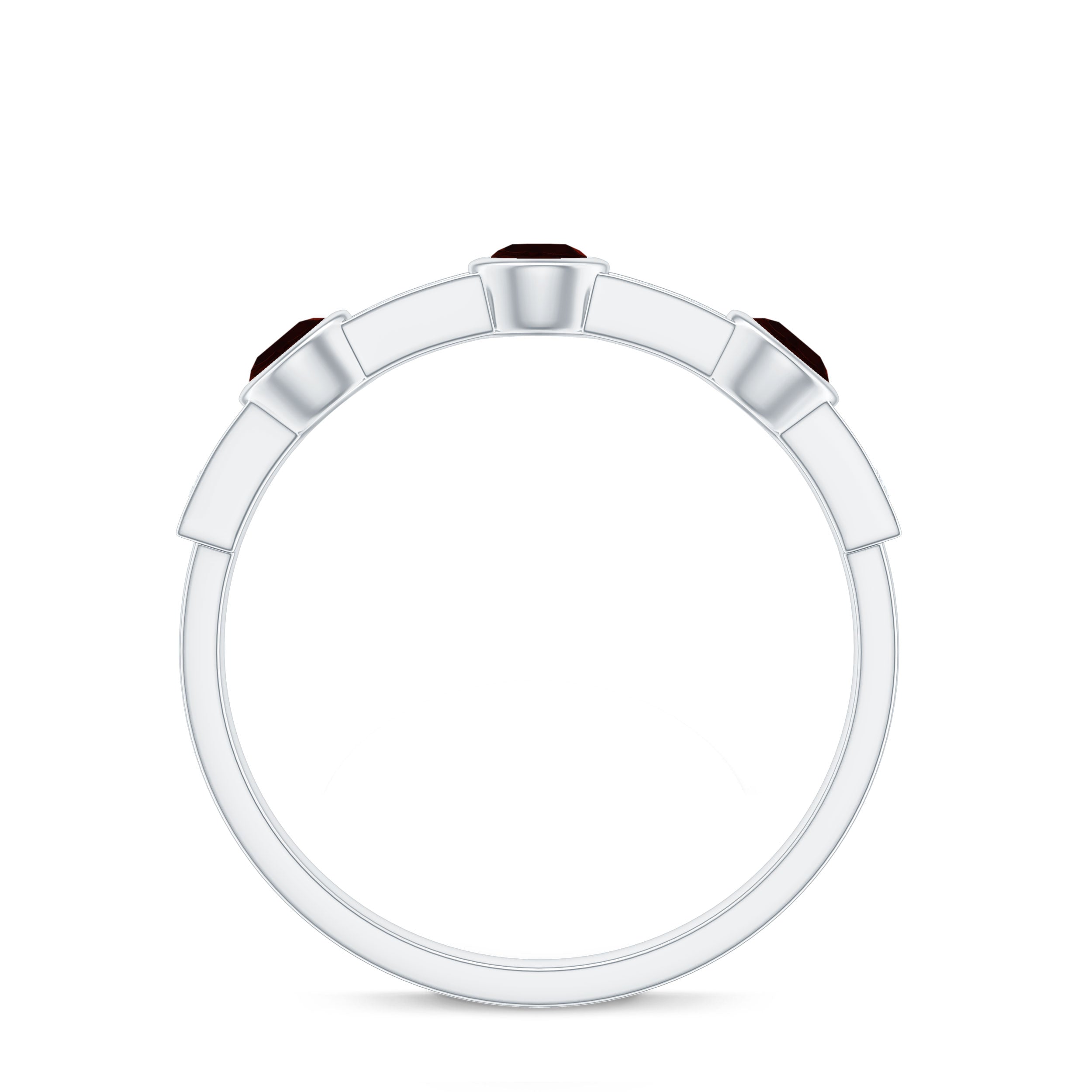Certified Real Garnet Diamond Half Eternity Ring AAA - Rosec Jewels