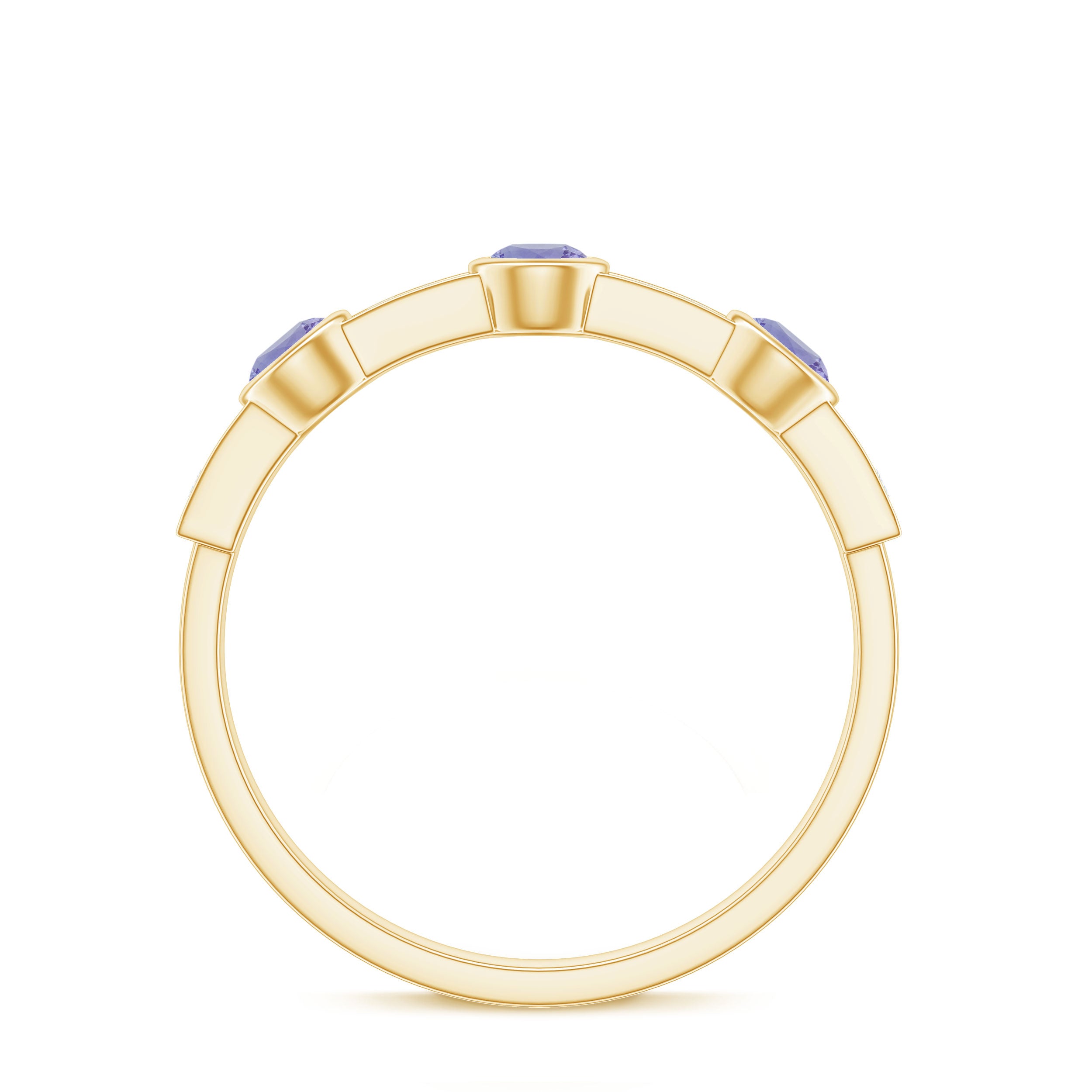 Certified Real Tanzanite Diamond Half Eternity Ring AAA - Rosec Jewels