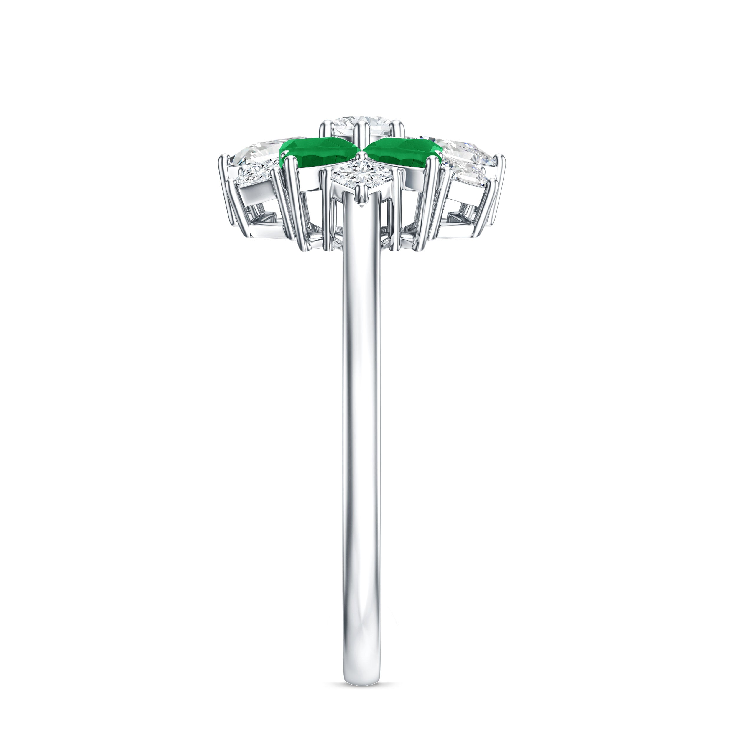 Genuine Emerald and Diamond Nature Inspired Statement Ring AAA - Rosec Jewels