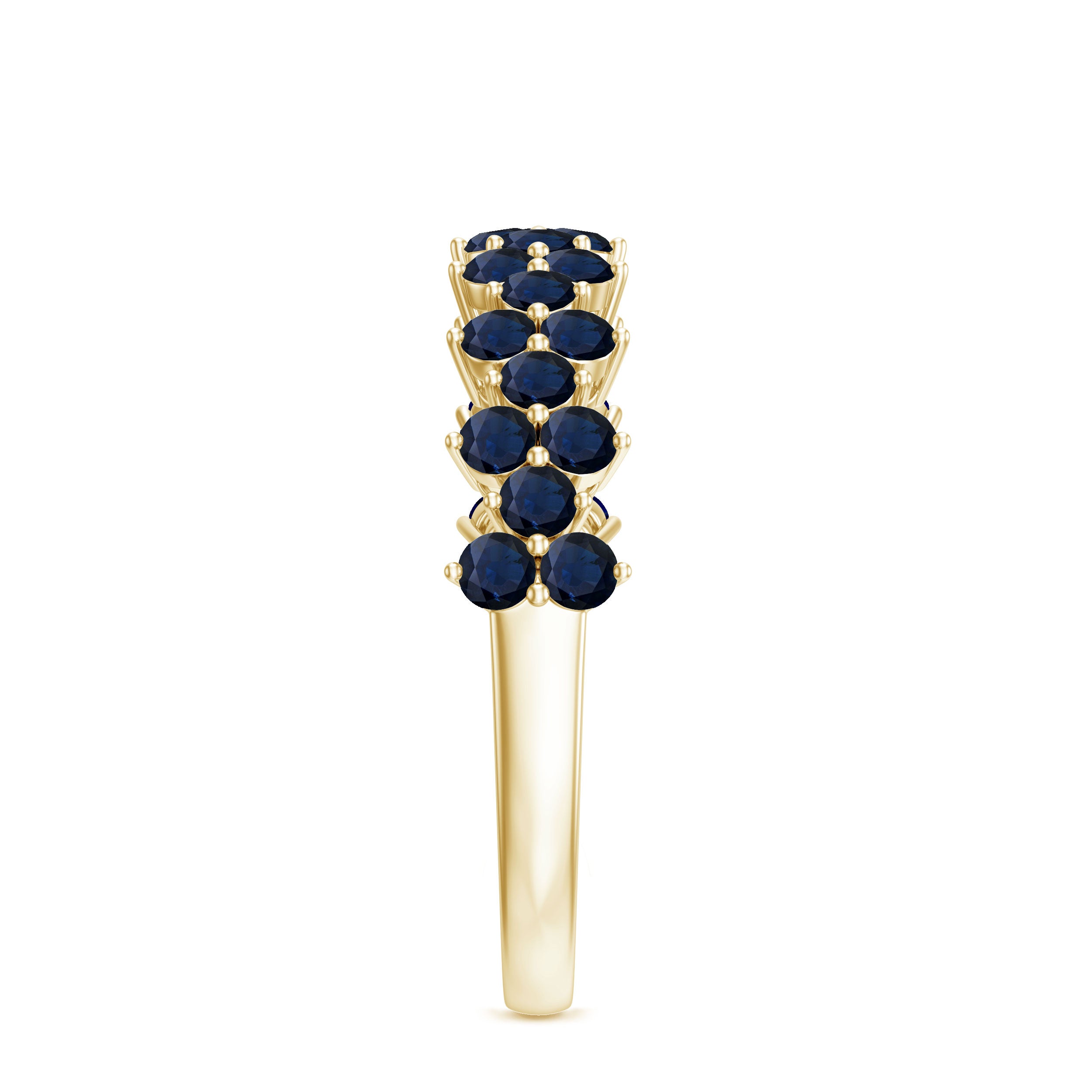 Natural Blue Sapphire Half Eternity Anniversary Ring AAA - Rosec Jewels