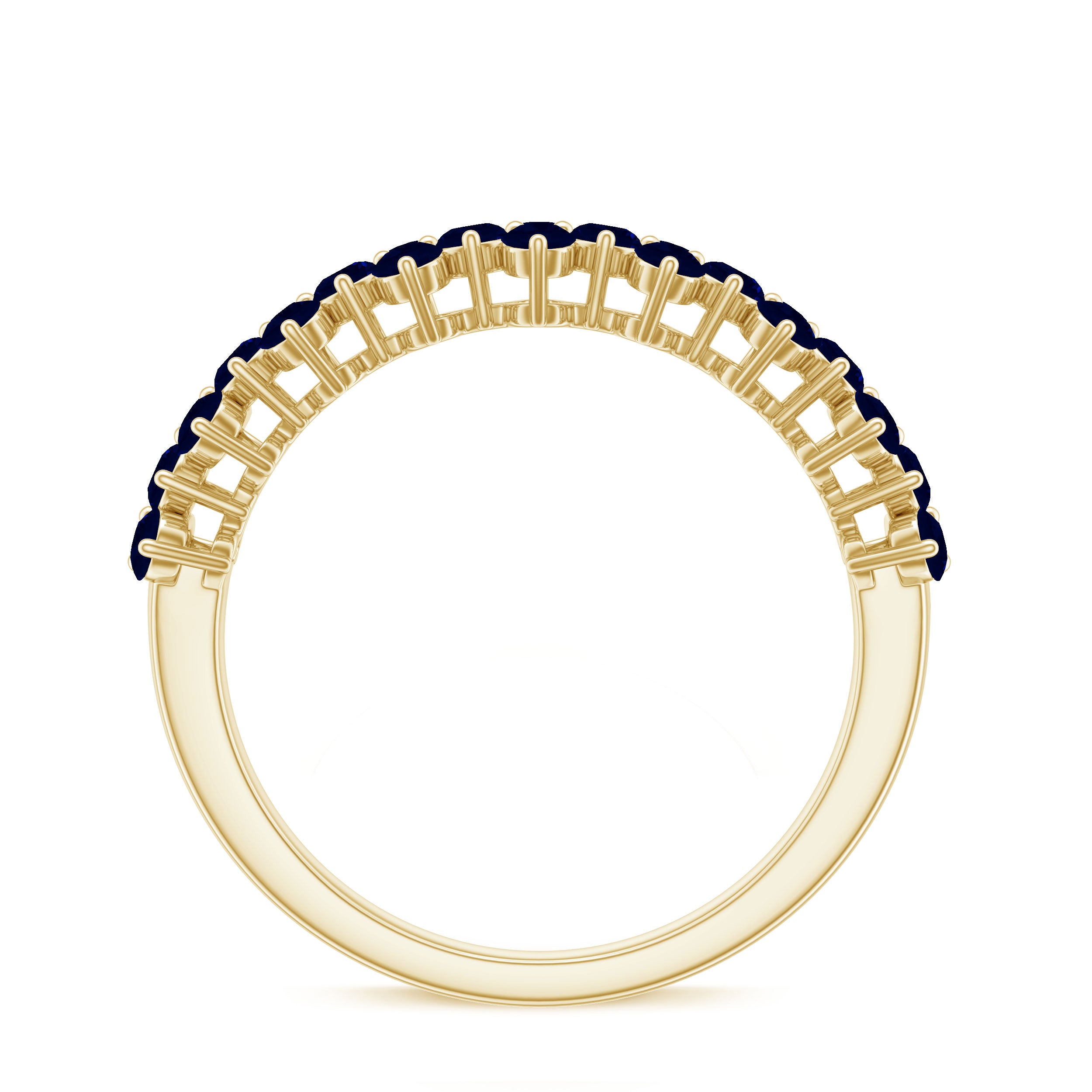 Natural Blue Sapphire Half Eternity Anniversary Ring AAA - Rosec Jewels