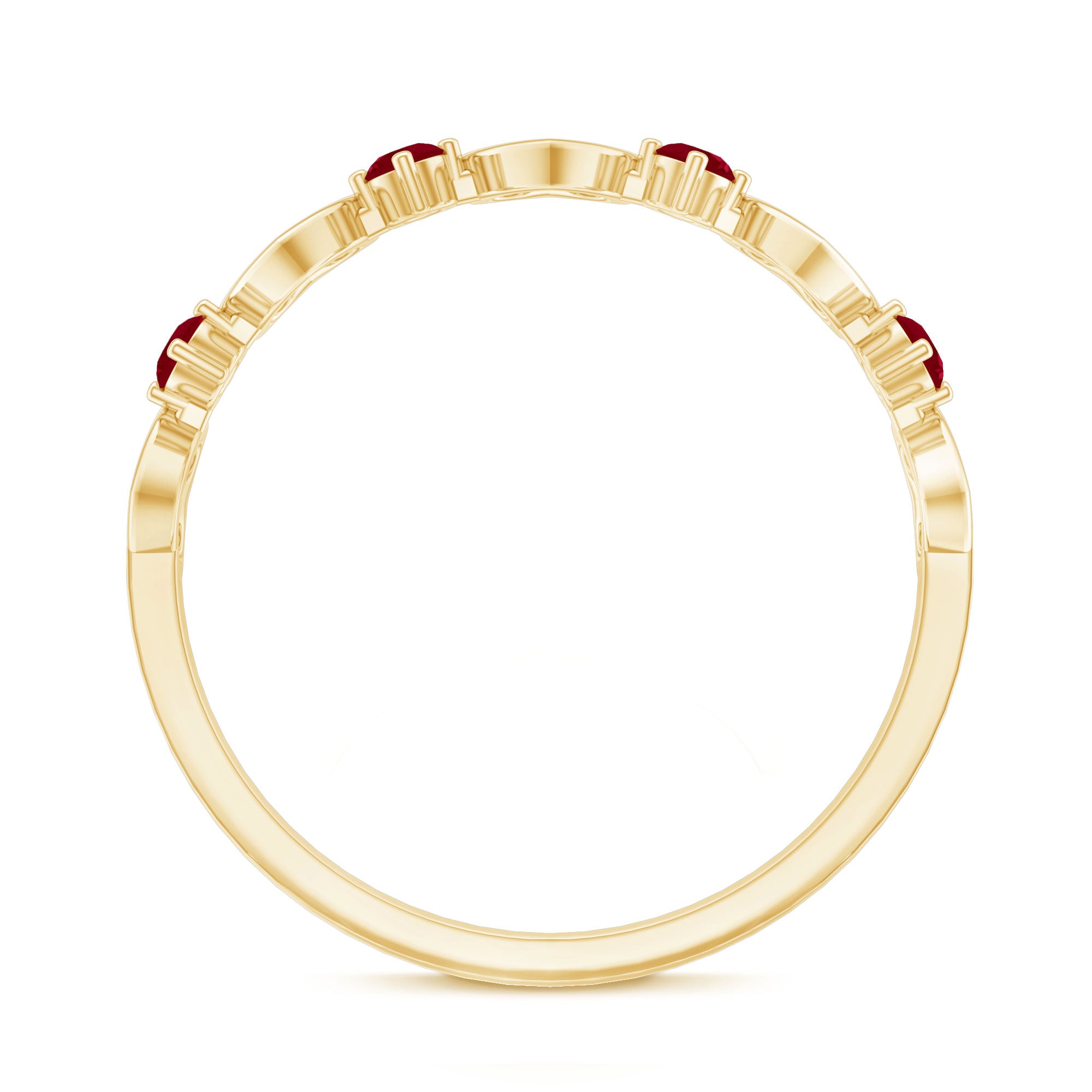Rosec Jewels-Natural Ruby Heart Eternity Ring for Promise