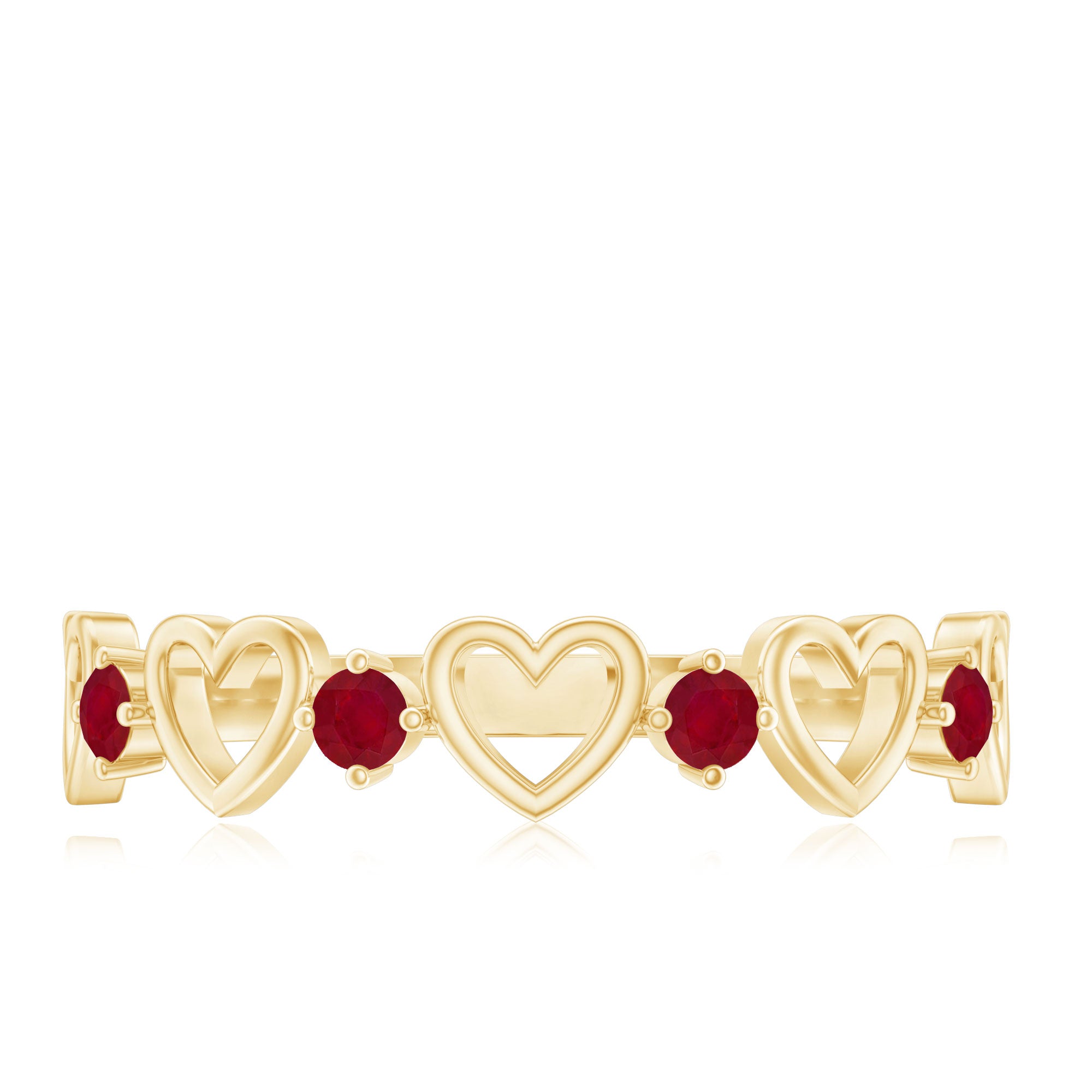 Rosec Jewels-Natural Ruby Heart Eternity Ring for Promise