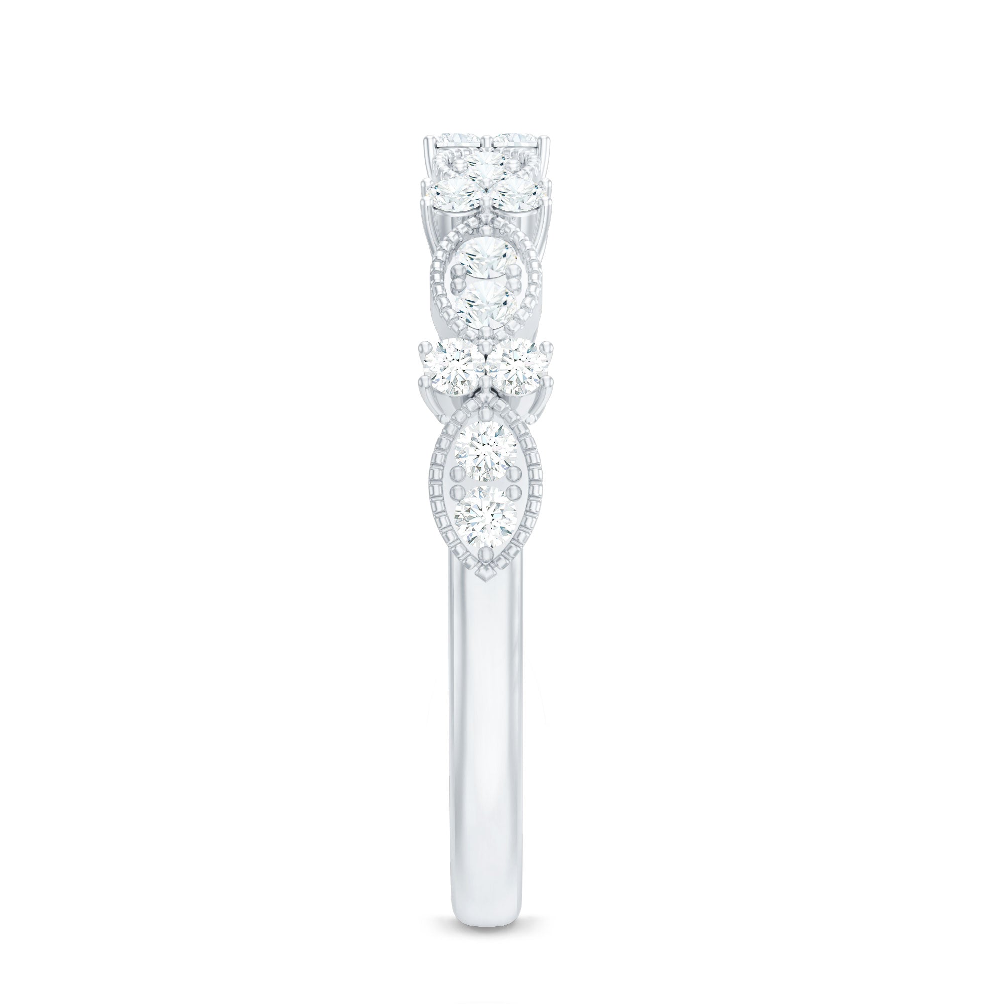 Designer Diamond Half Eternity Ring for Valentines Natural - ( HI-SI ) - Rosec Jewels