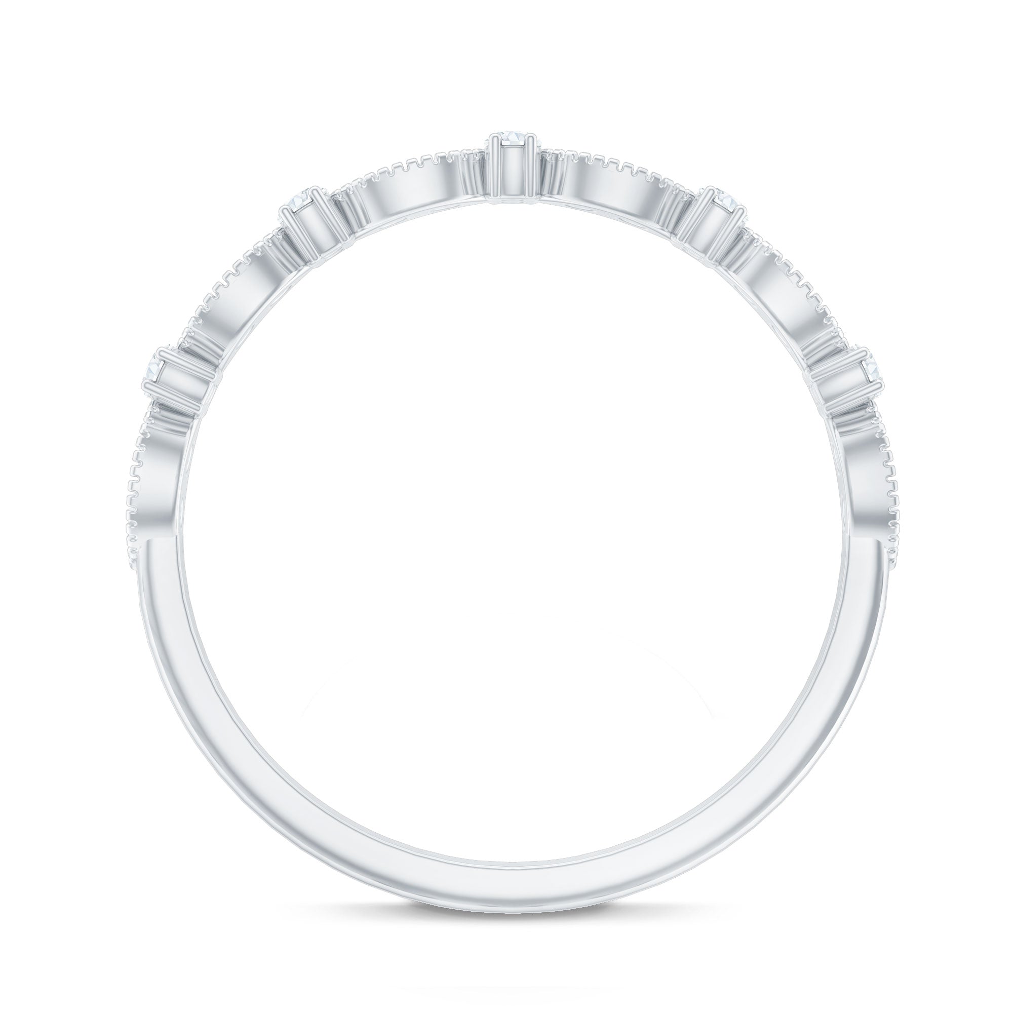 Designer Diamond Half Eternity Ring for Valentines Natural - ( HI-SI ) - Rosec Jewels