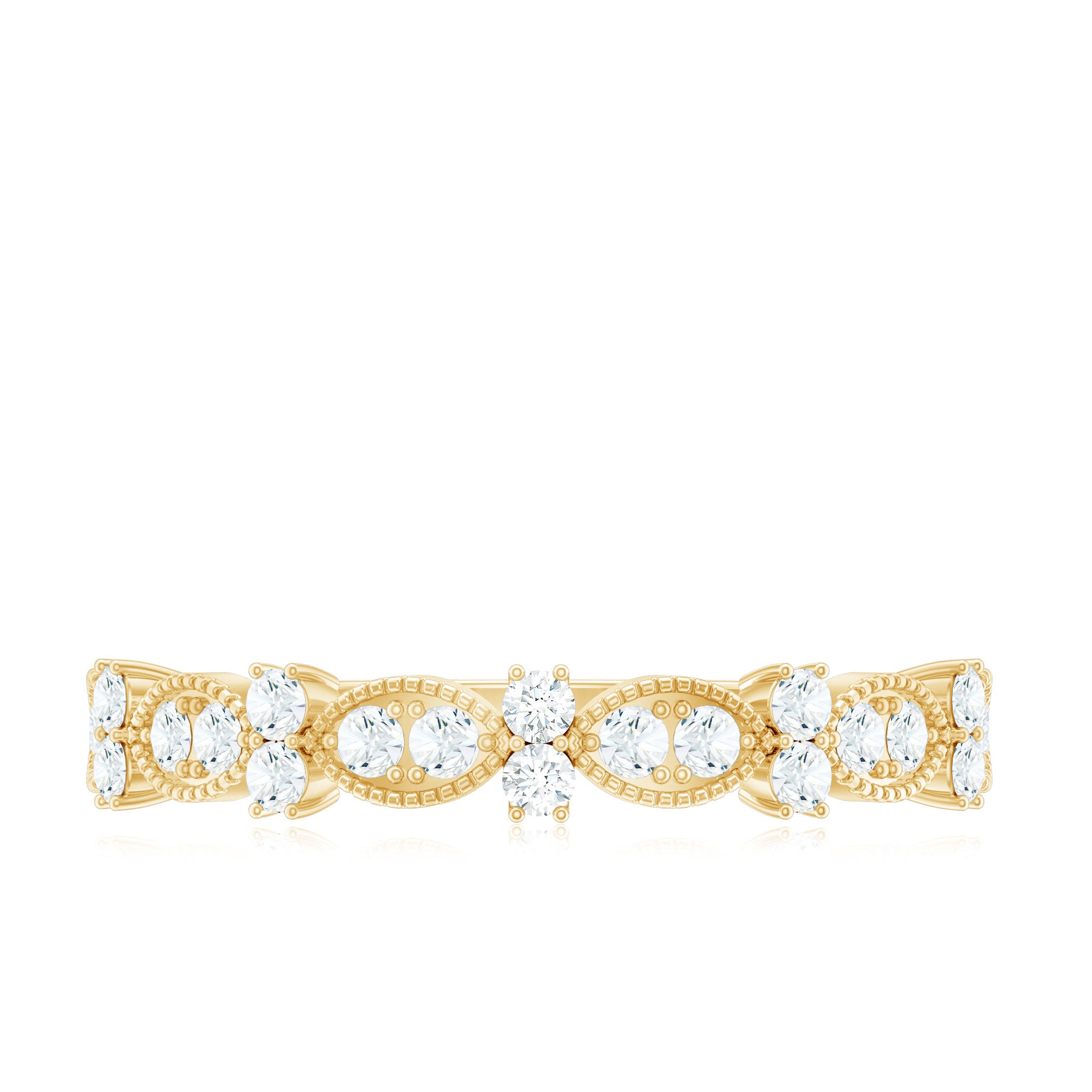 Designer Diamond Half Eternity Ring for Valentines Natural - ( HI-SI ) - Rosec Jewels