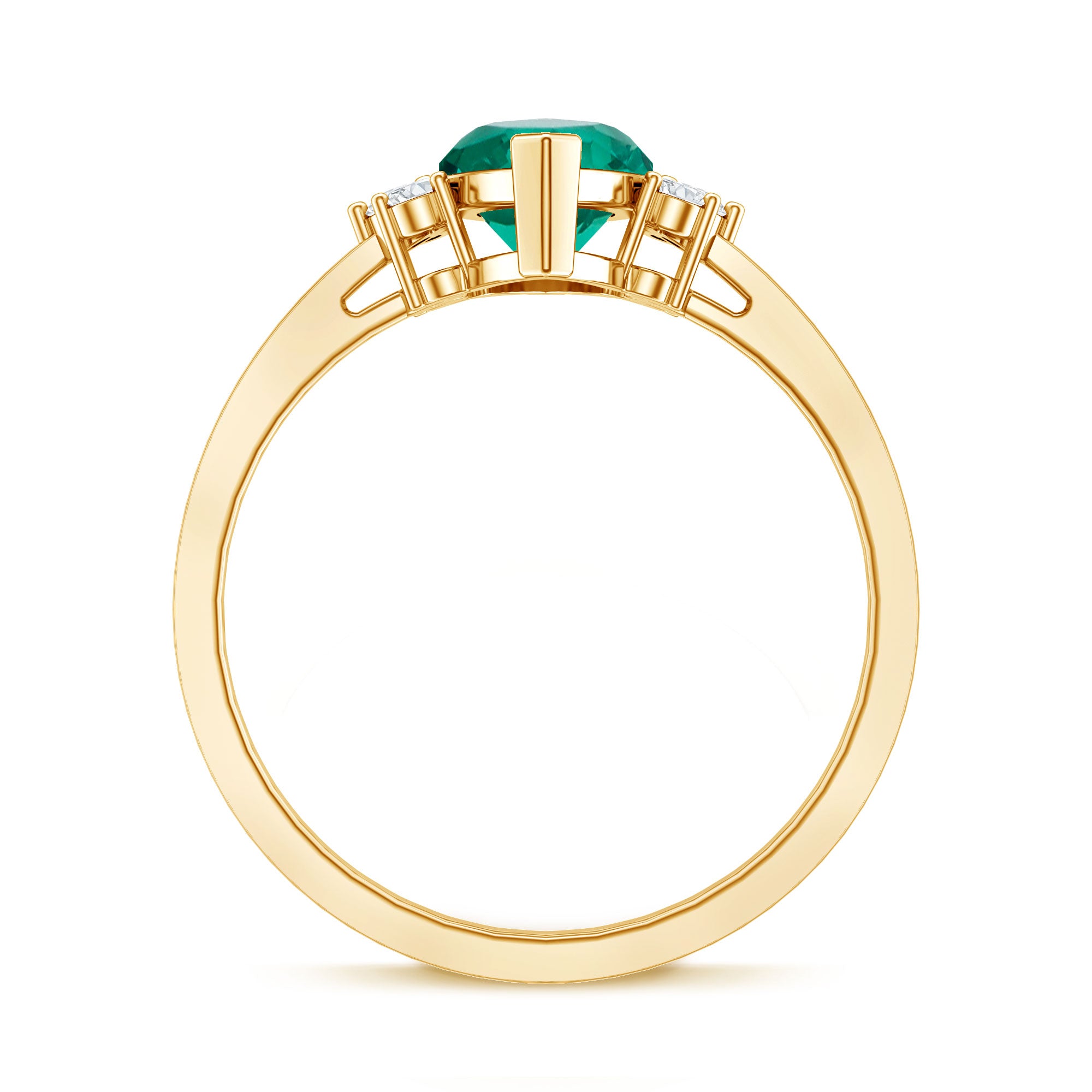 2.5 Carat Lab Grown Emerald and Diamond Marquise Engagement Ring AAAA - Rosec Jewels