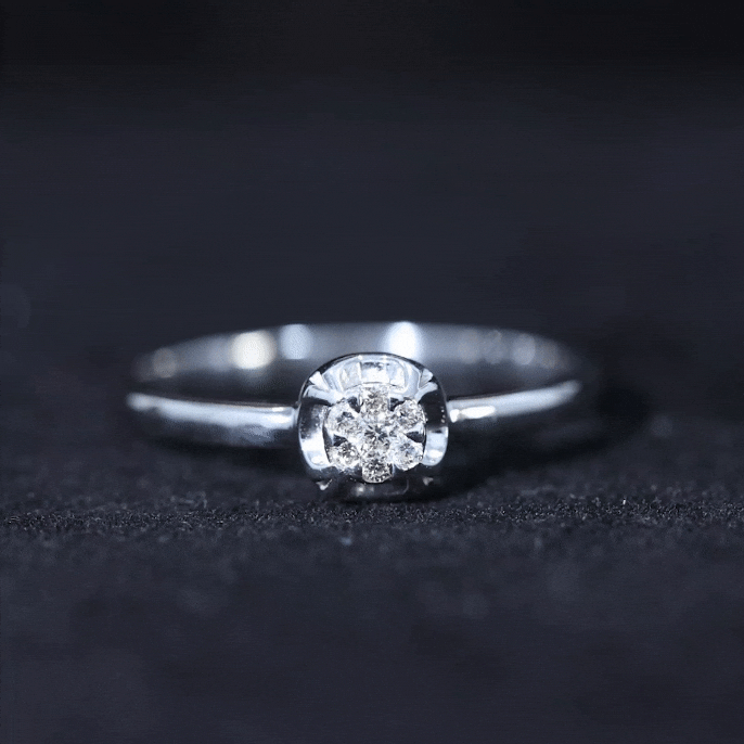 Round Shape Diamond Promise Ring in Illusion Setting Natural - ( HI-SI ) - Rosec Jewels