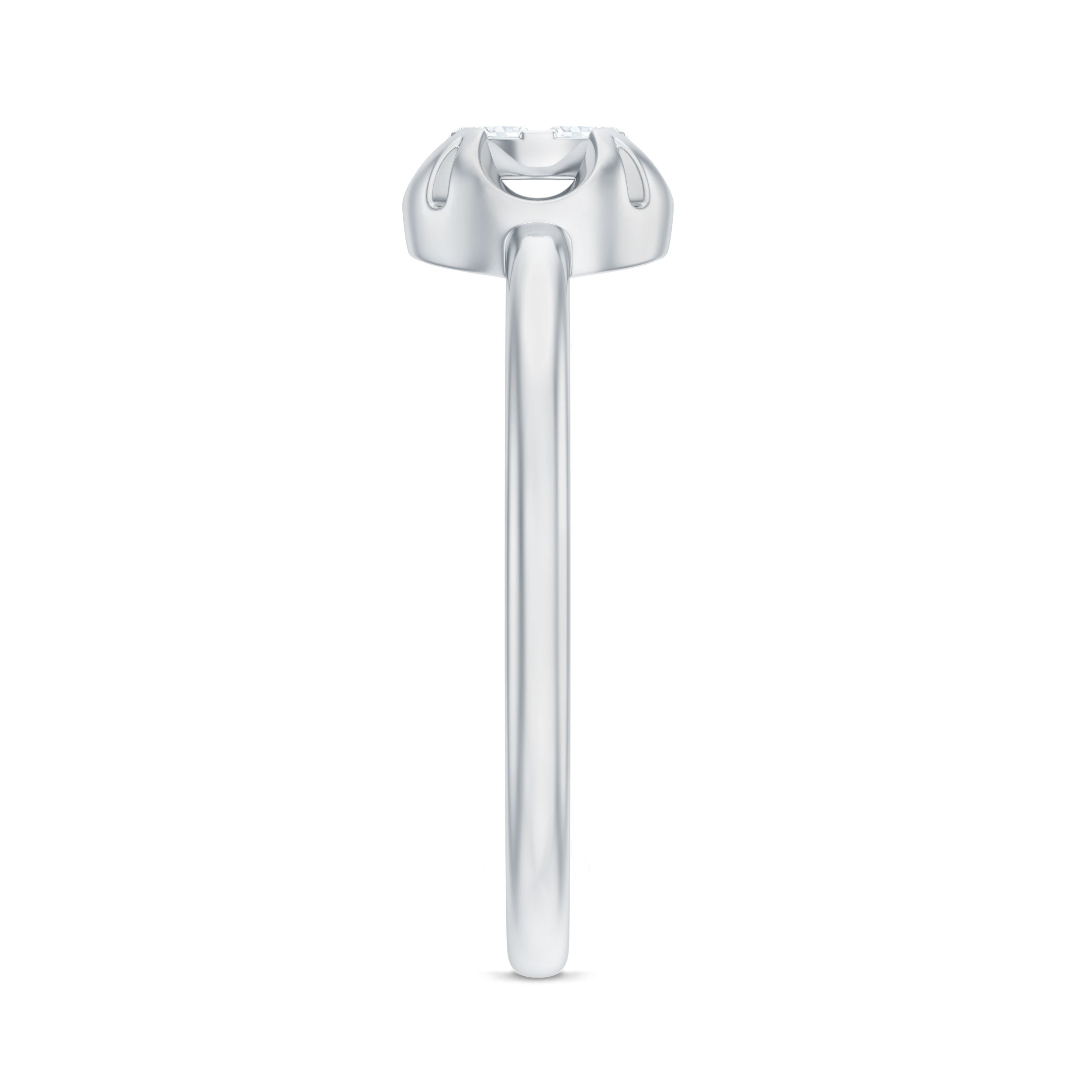 Round Shape Diamond Promise Ring in Illusion Setting Natural - ( HI-SI ) - Rosec Jewels