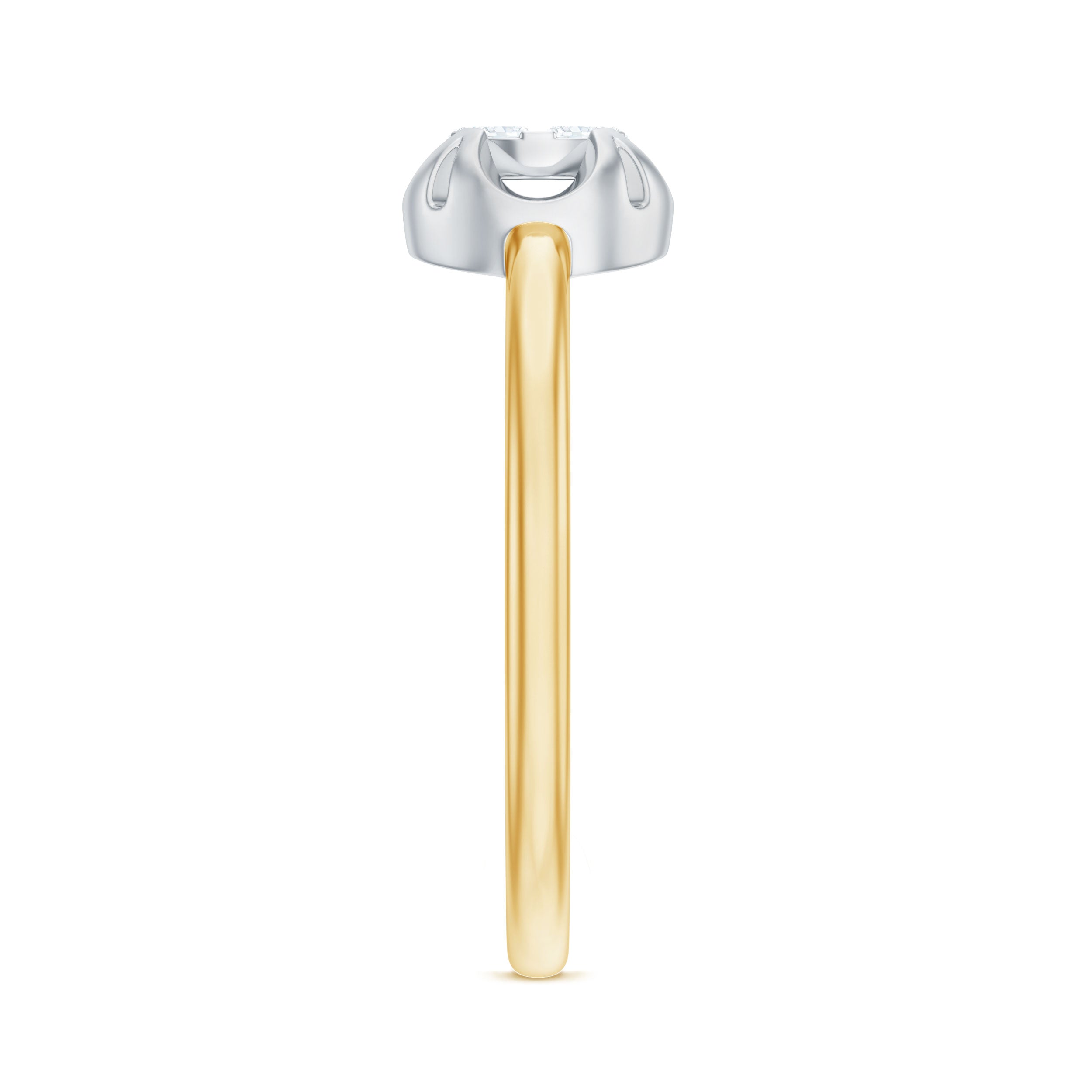 Round Shape Diamond Promise Ring in Illusion Setting Natural - ( HI-SI ) - Rosec Jewels