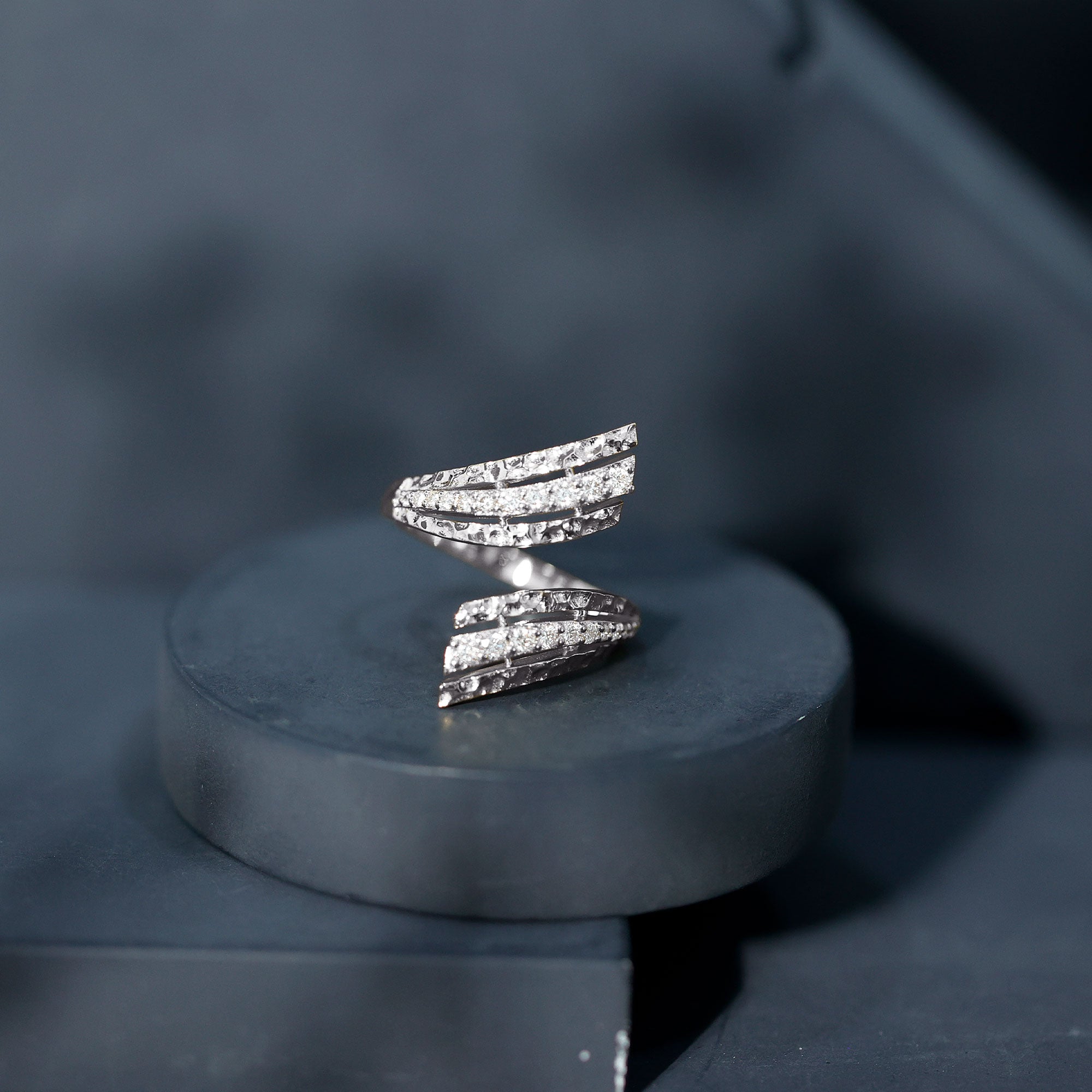 Certified Diamond Statement Ring in Prong Setting Natural - ( HI-SI ) - Rosec Jewels