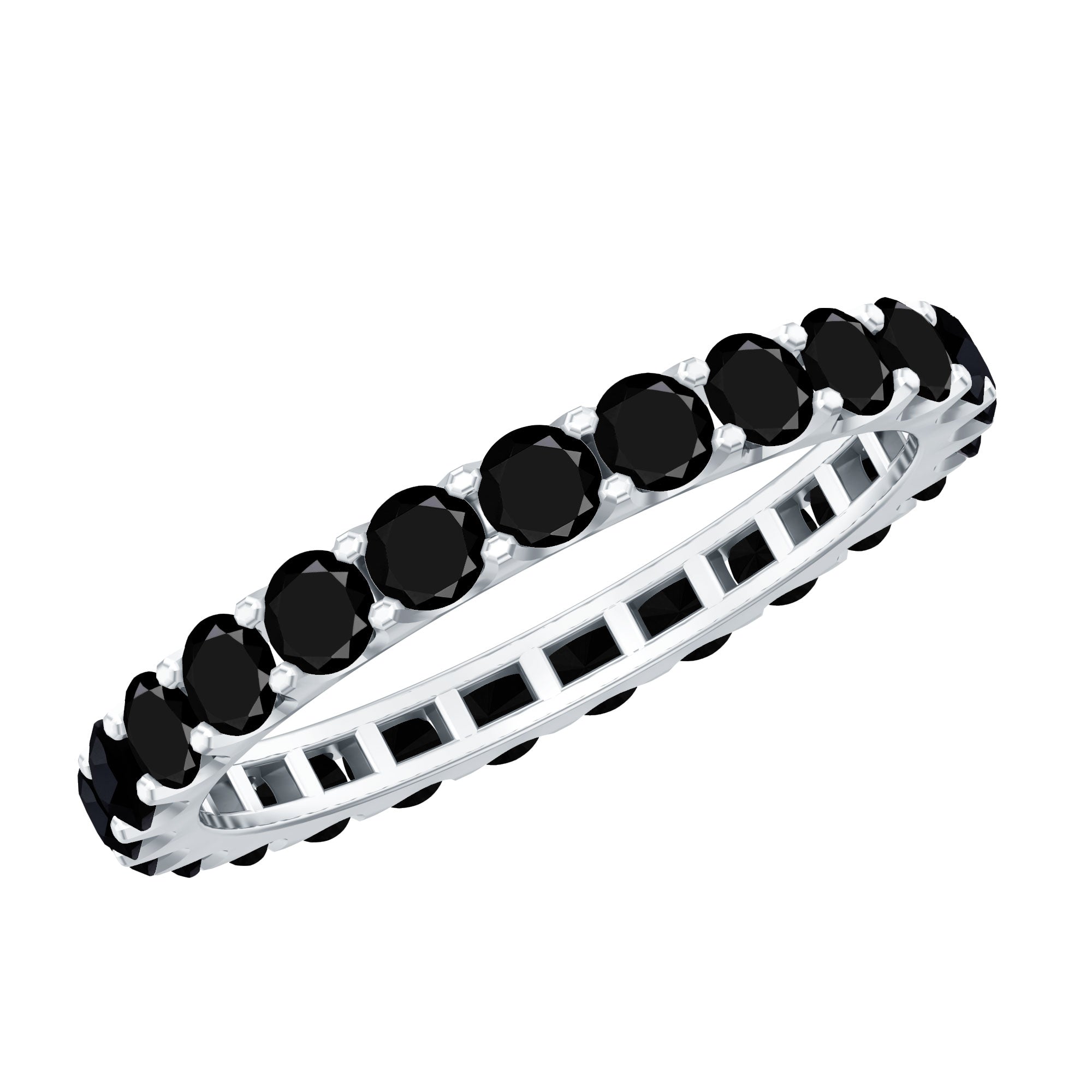 Certified Black Onyx Stackable Wedding Band for Women