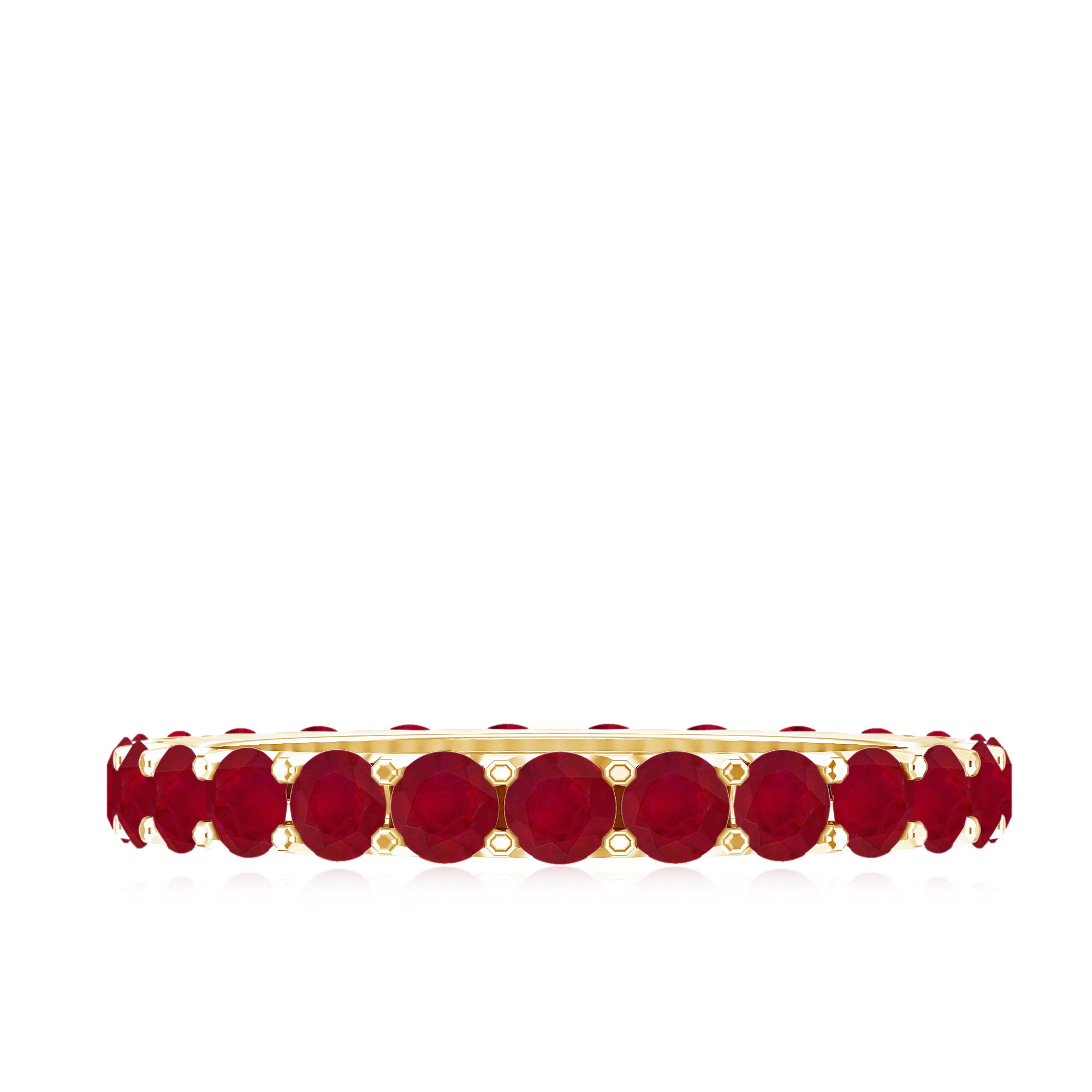 Natural Ruby Eternity Stackable Ring for Women AAA - Rosec Jewels
