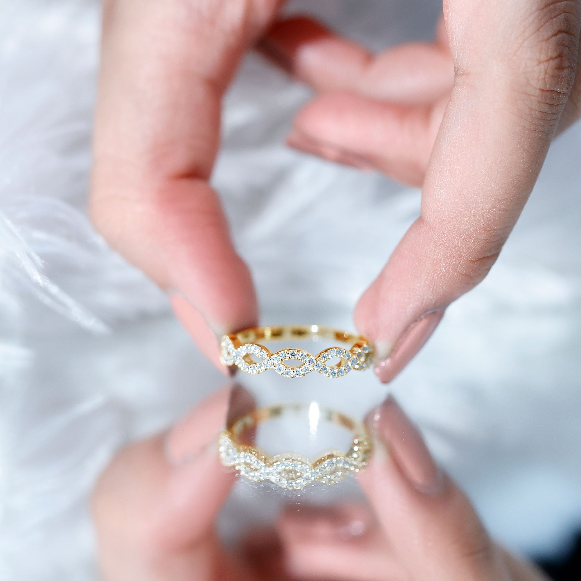 Certified Diamond Infinity Eternity Band Natural - ( HI-SI ) - Rosec Jewels