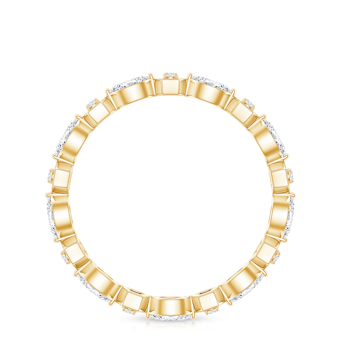 Certified Moissanite Contemporary Eternity Ring D-VS1 - Rosec Jewels