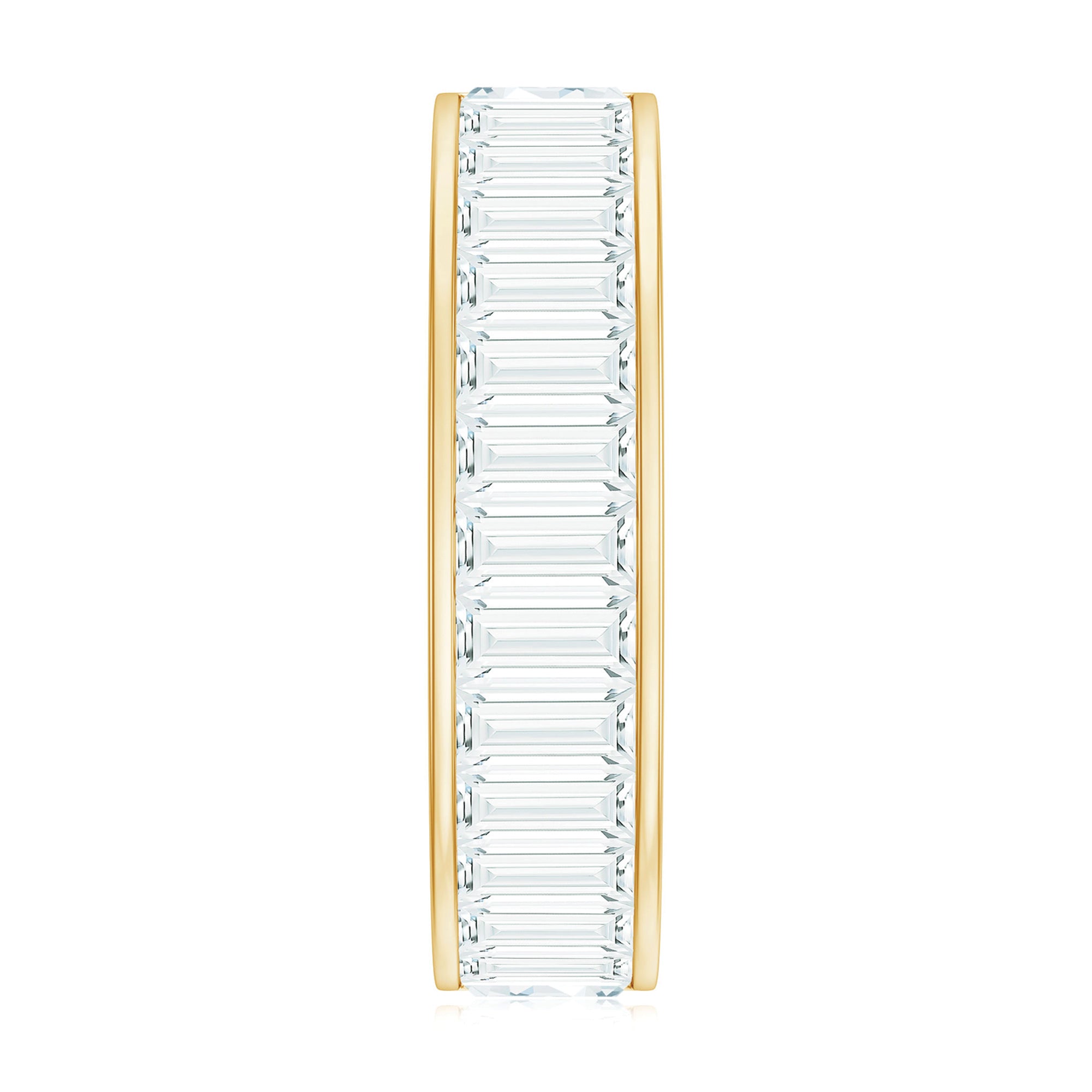 Certified Moissanite Wide Eternity Wedding Band D-VS1 - Rosec Jewels