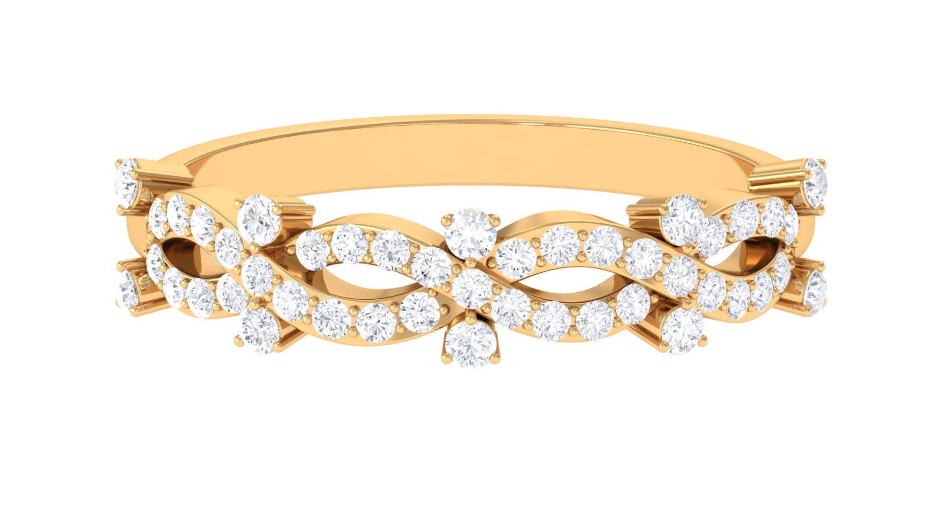Designer Natural Diamond Infinity Half Eternity Ring Natural - ( HI-SI ) - Rosec Jewels