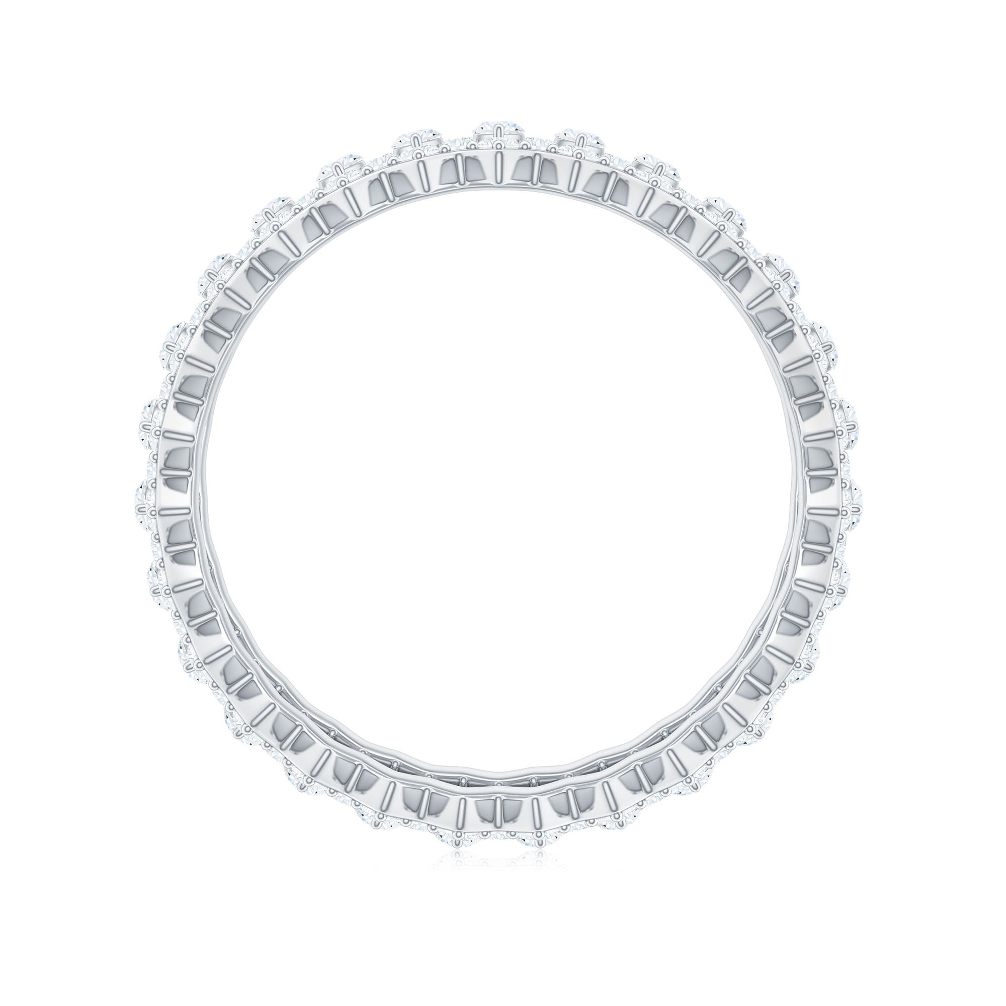 Certified Wide Moissanite Designer Wedding Band D-VS1 - Rosec Jewels
