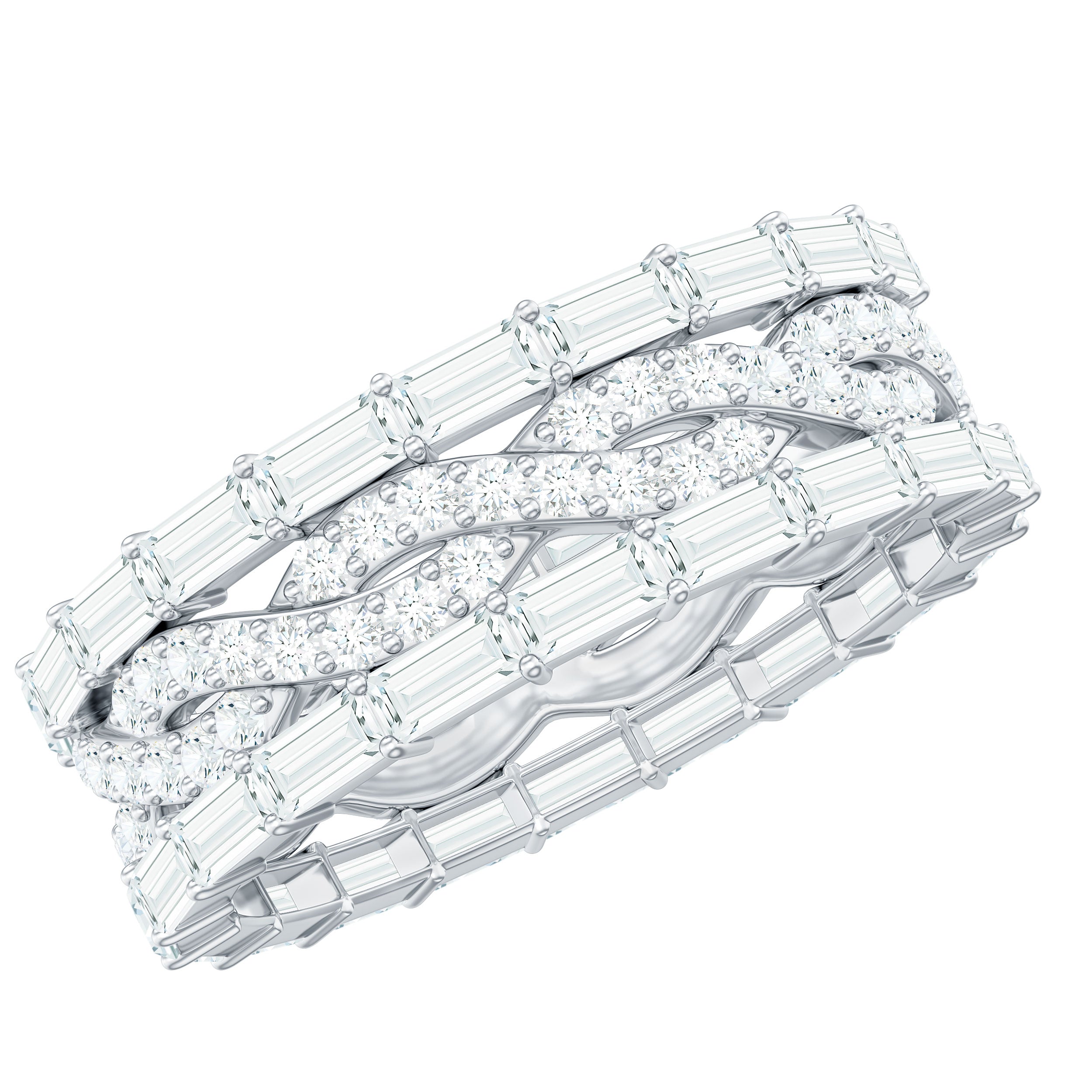 Certified Thick Moissanite Infinity Wedding Band Ring D-VS1 - Rosec Jewels
