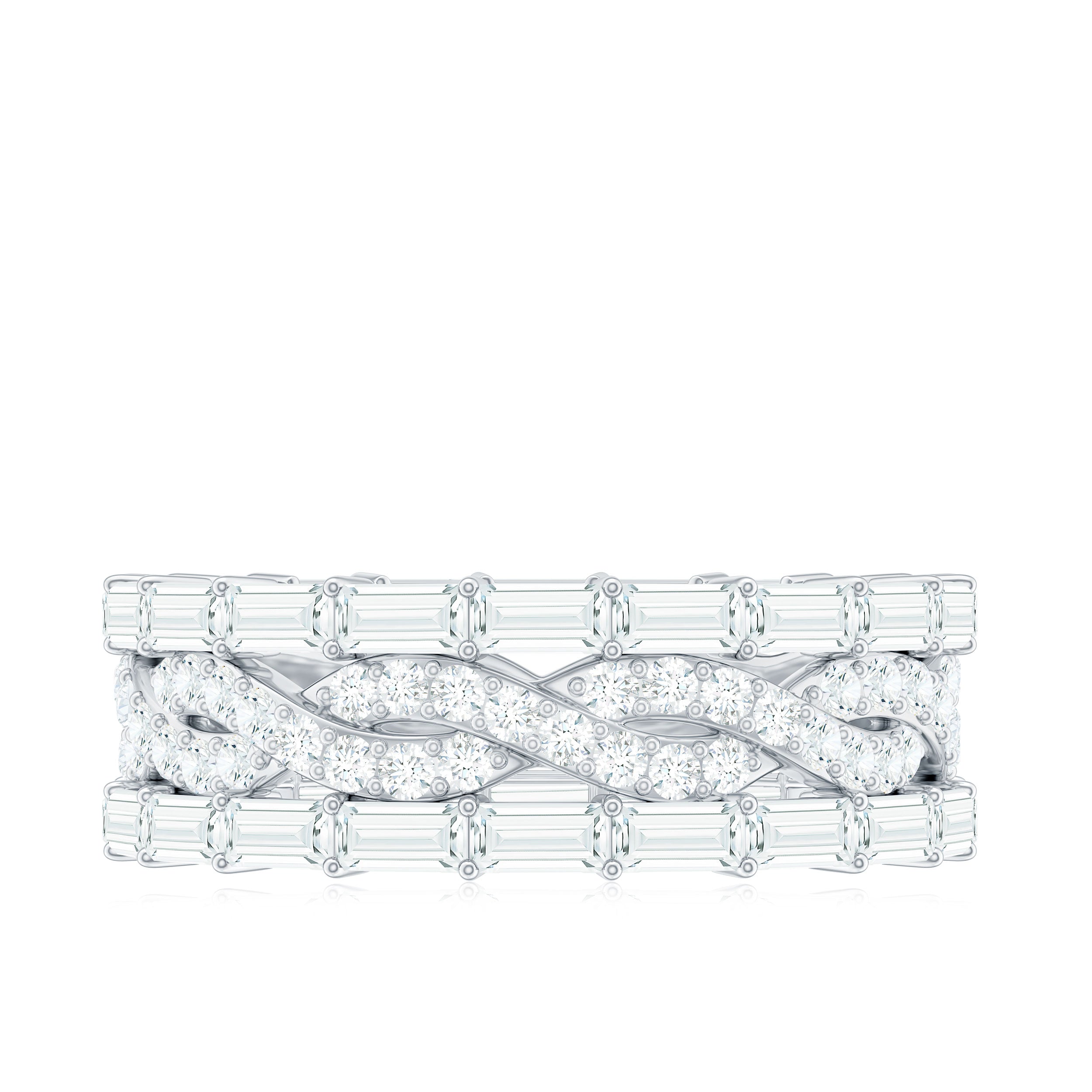 Certified Thick Moissanite Infinity Wedding Band Ring D-VS1 - Rosec Jewels