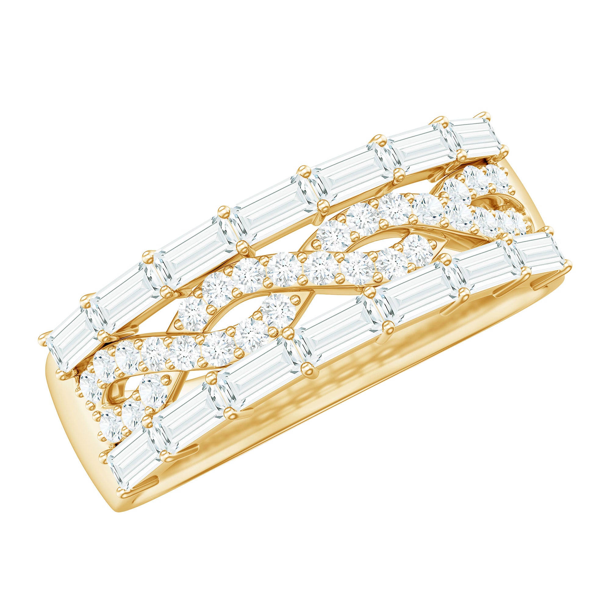 Infinity Style Moissanite Half Eternity Band Ring D-VS1 - Rosec Jewels