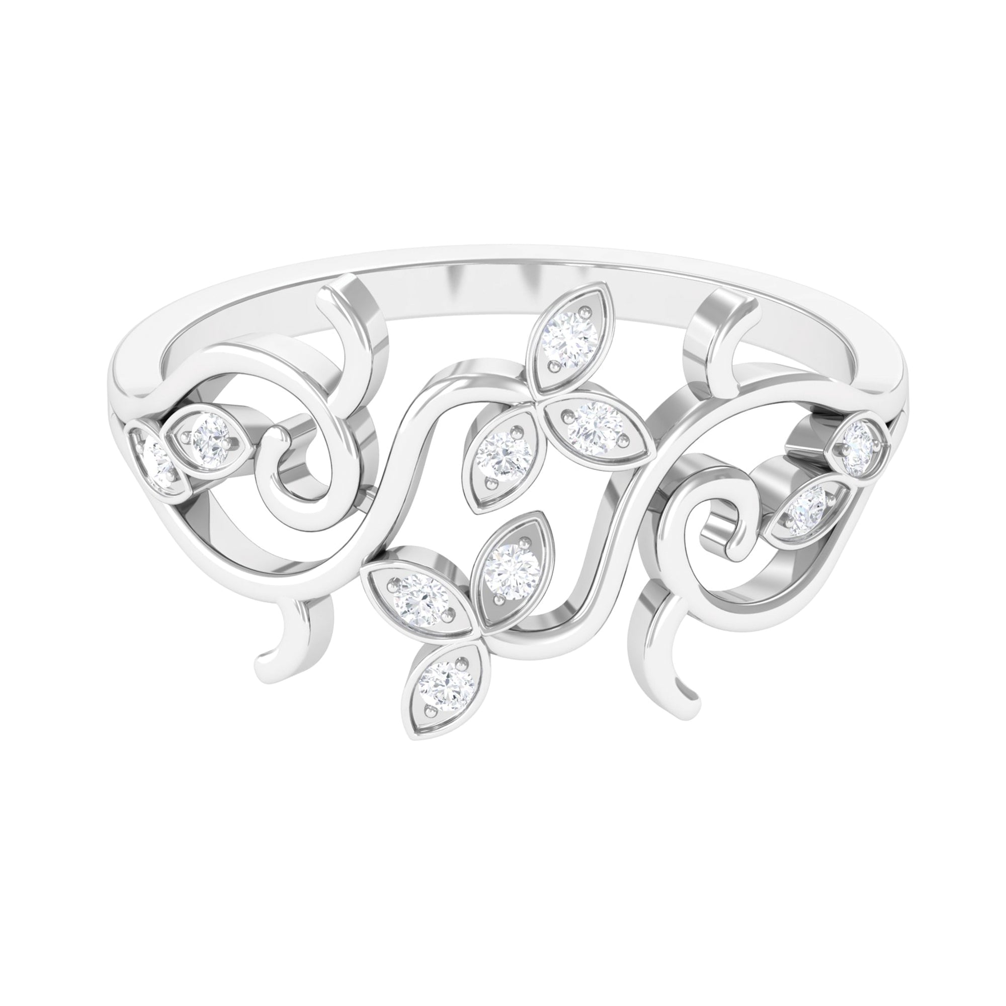 Nature Inspired Diamond Filigree Ring