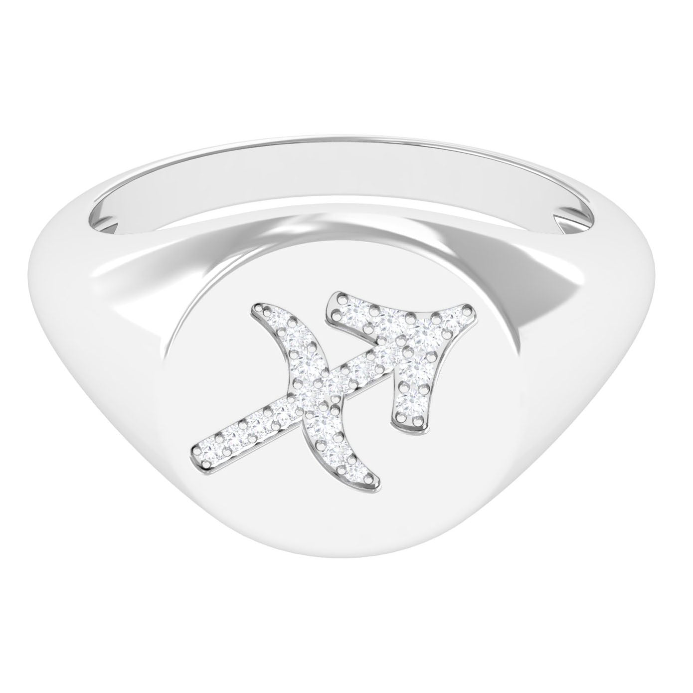 Zircon Sagittarius Zodiac Signet Unisex Ring