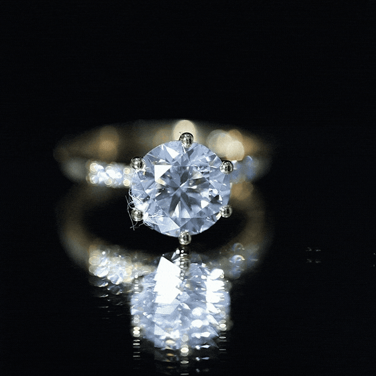 Round Cut 3 Carat Lab Grown Diamond Solitaire Engagement Ring Lab - ( EF-VS ) - Rosec Jewels