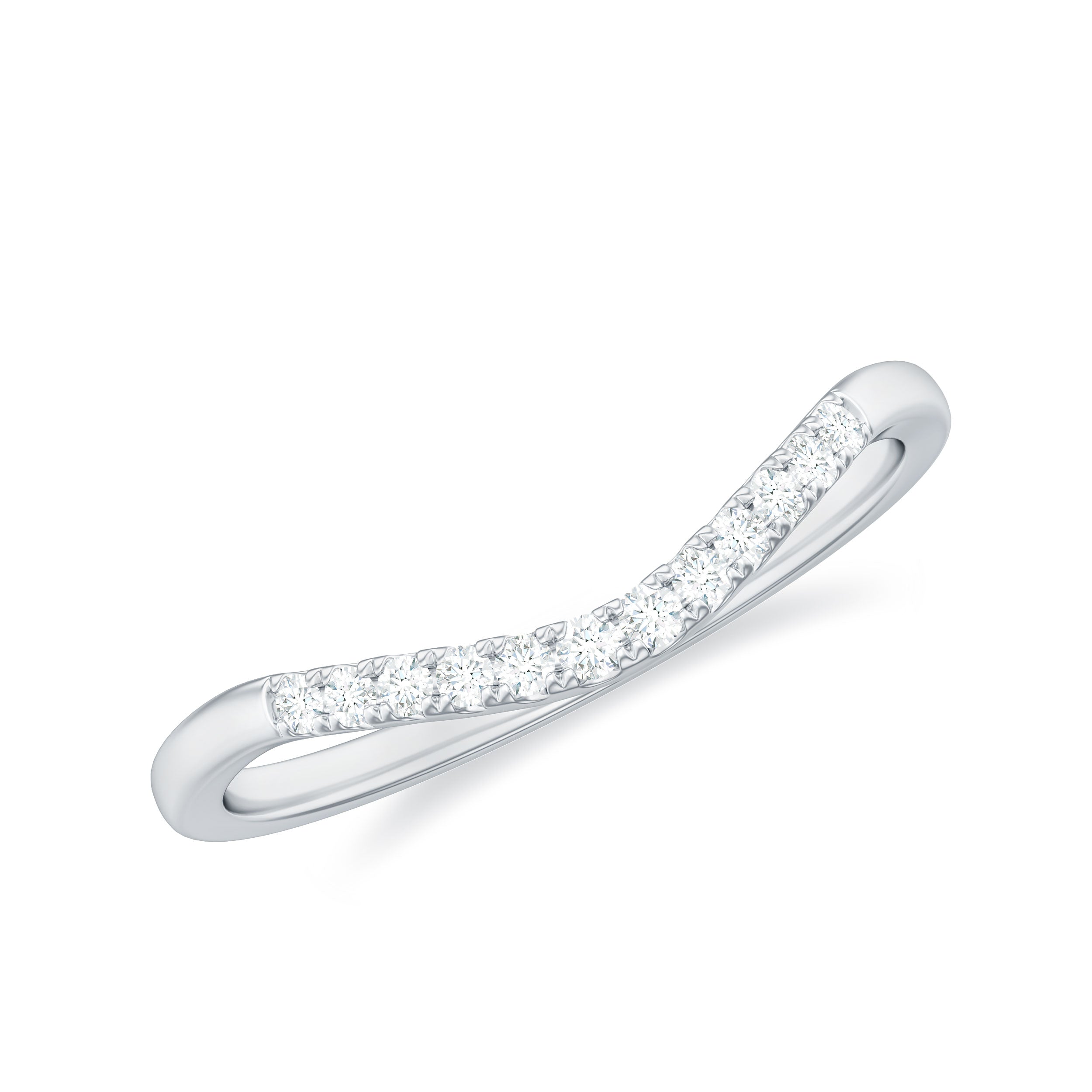 Certified Lab Grown Diamond Curved Stackable Ring