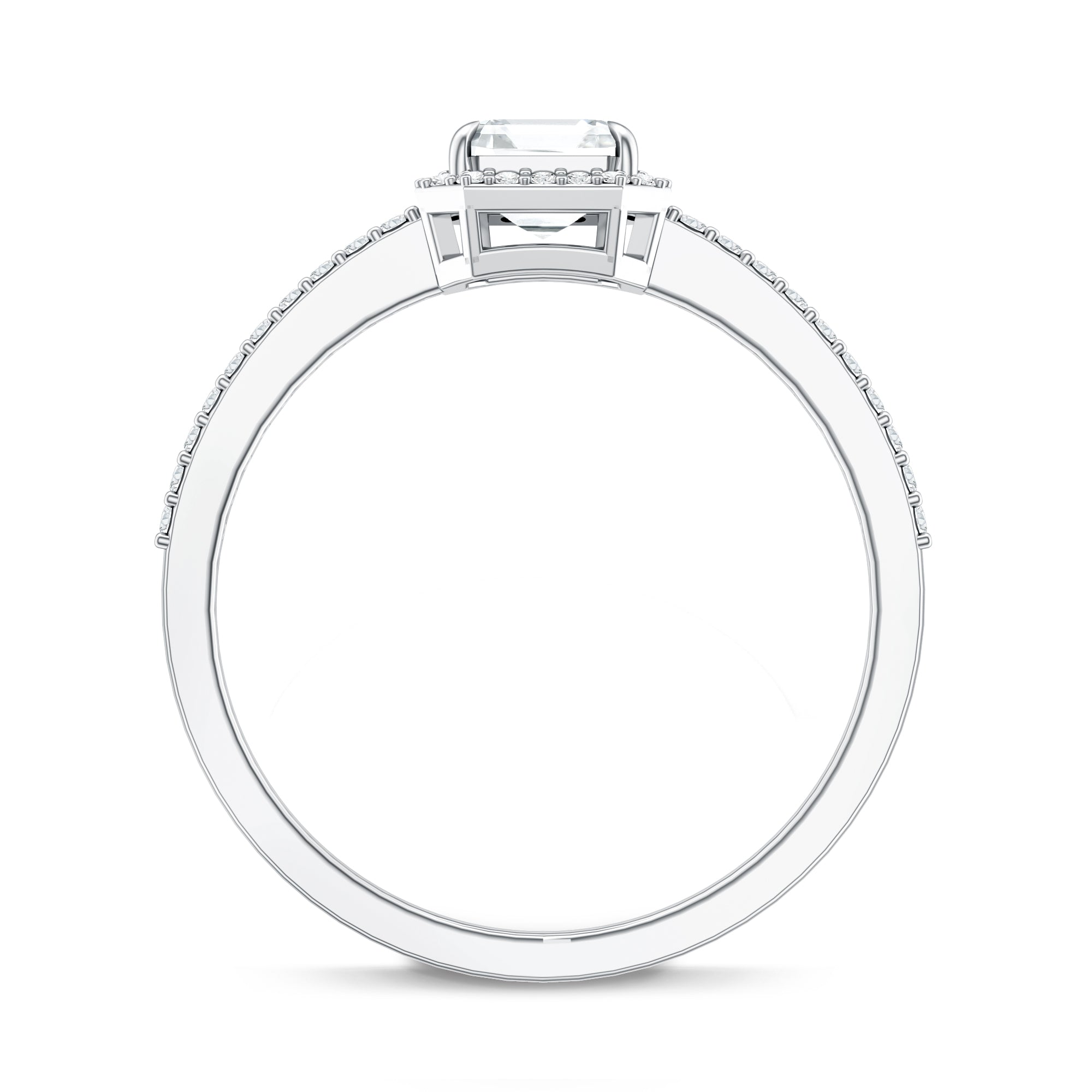 Vintage Looking Lab Grown Diamond Asscher Cut Engagement Ring Lab - ( EF-VS ) - Rosec Jewels