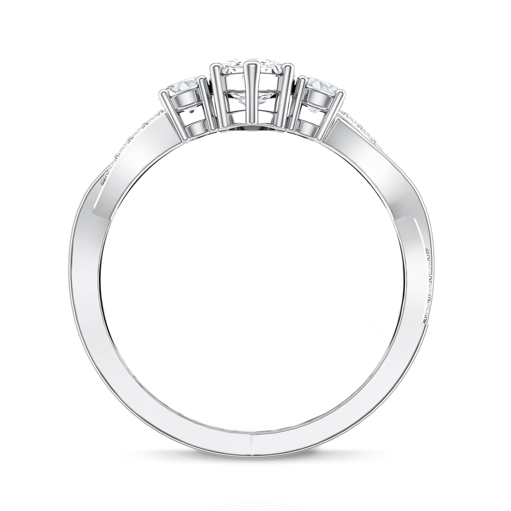 2 Carat Marquise Cut Lab Grown Diamond Crossover Engagement Ring with IGI Certificate Lab - ( EF-VS ) - Rosec Jewels