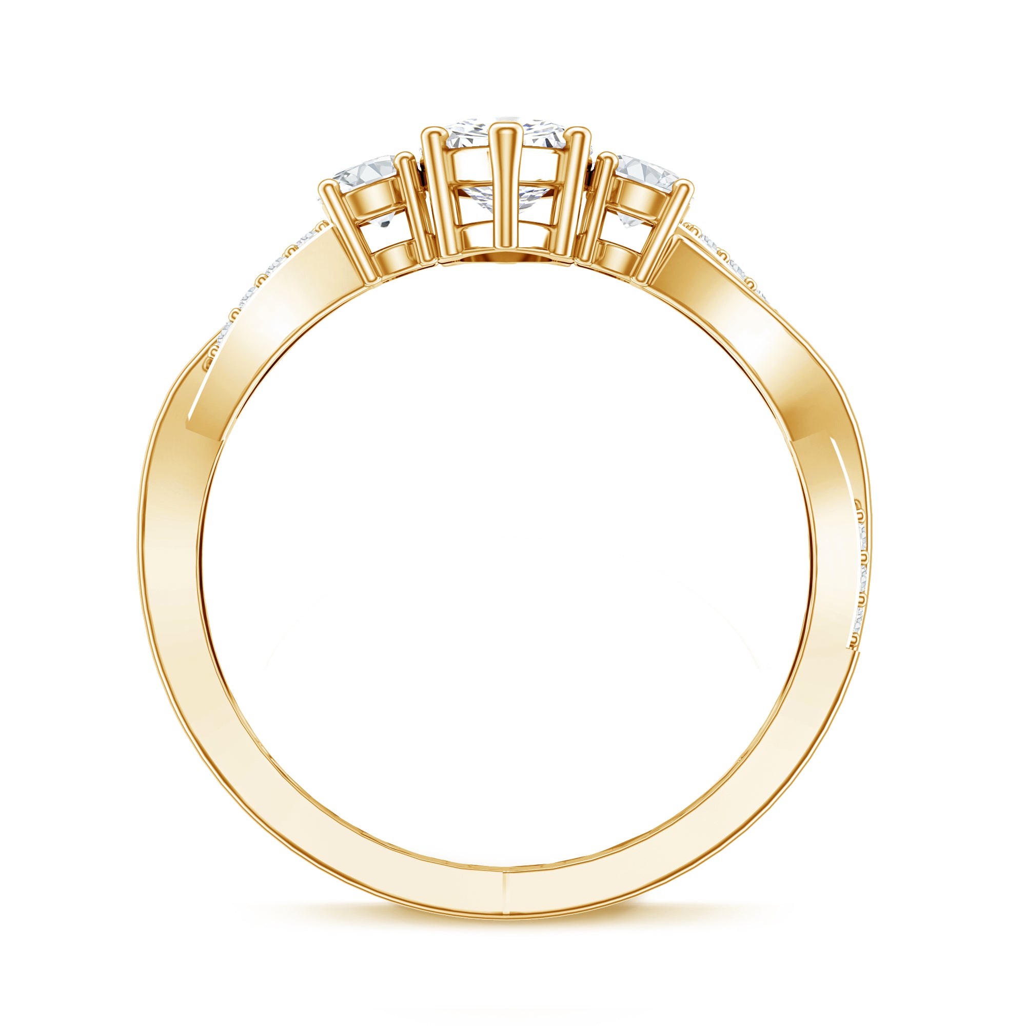 2 Carat Marquise Cut Lab Grown Diamond Crossover Engagement Ring with IGI Certificate Lab - ( EF-VS ) - Rosec Jewels