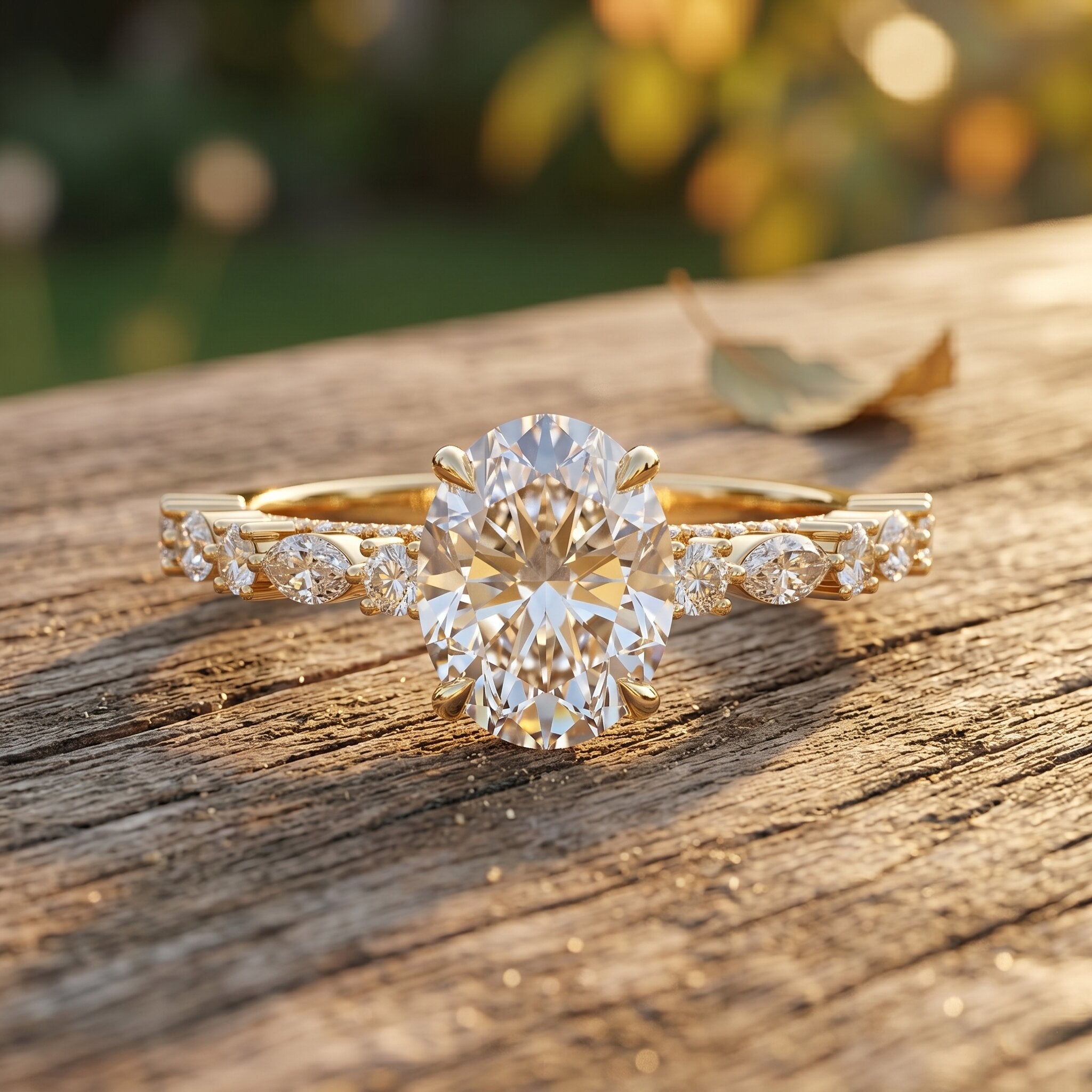 2 Carat Oval Lab Grown Diamond Engagement Ring with IGI Certificate Lab - ( E-VS1 ) - Rosec Jewels