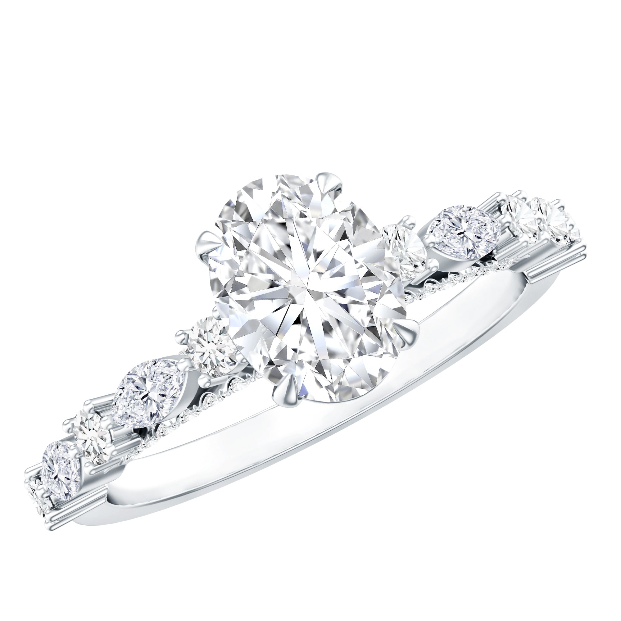 1.2 Carat IGI Certified Oval Cut Lab Grown Diamond Solitaire Engagement Ring Lab - ( EF-VS ) - Rosec Jewels