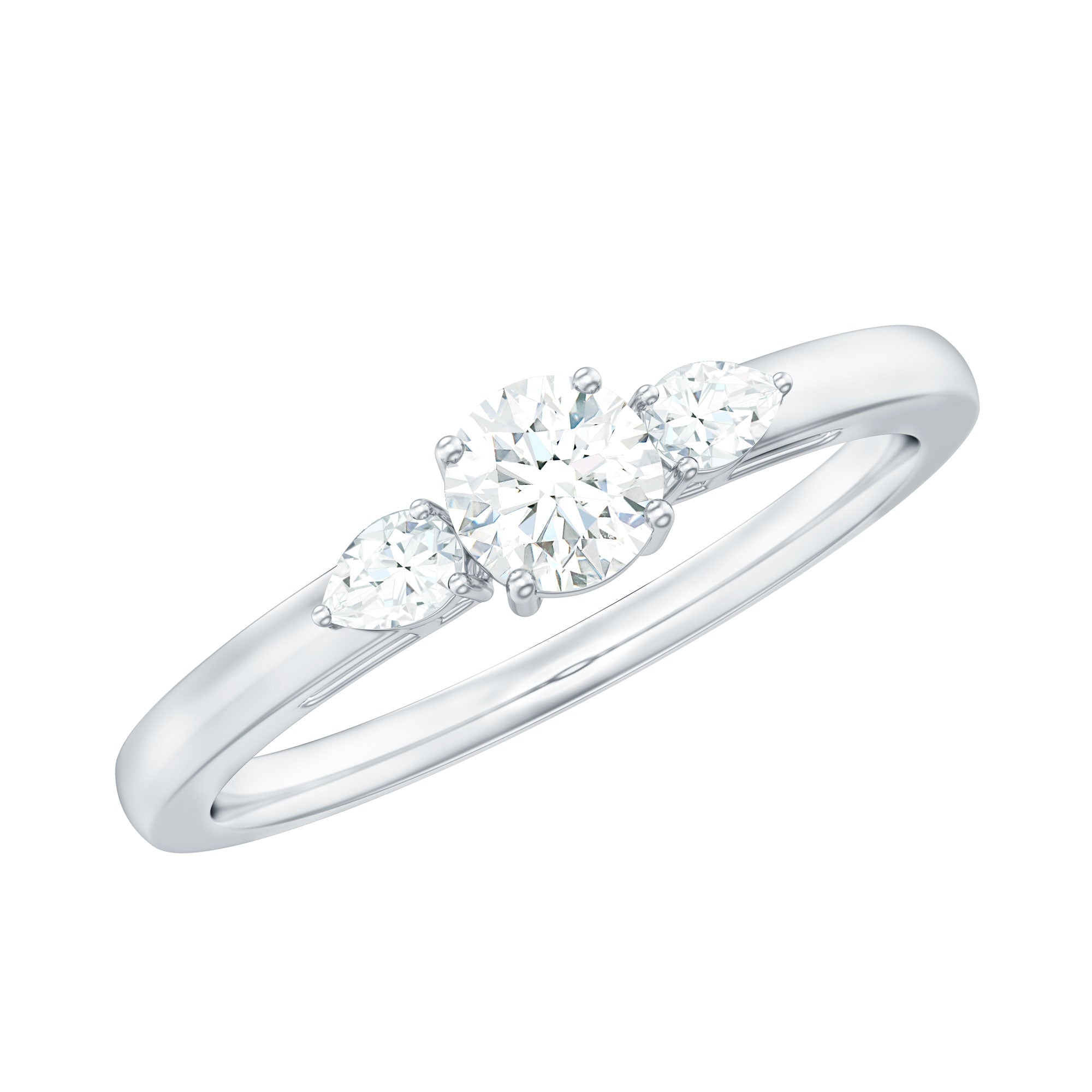 Certified Moissanite 3 Stone Promise Ring
