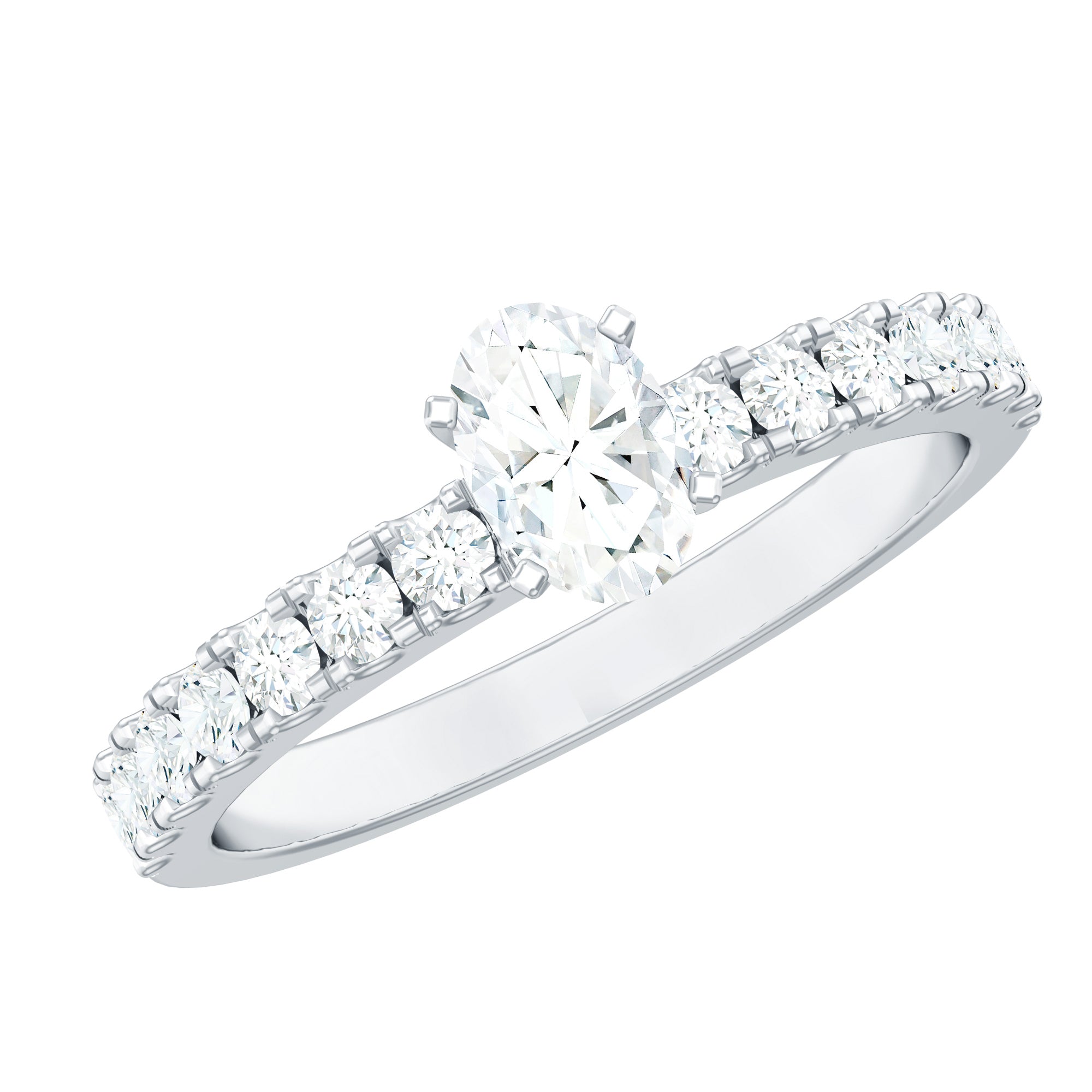 1.25 CT Zircon Solitaire Ring with Side Stones