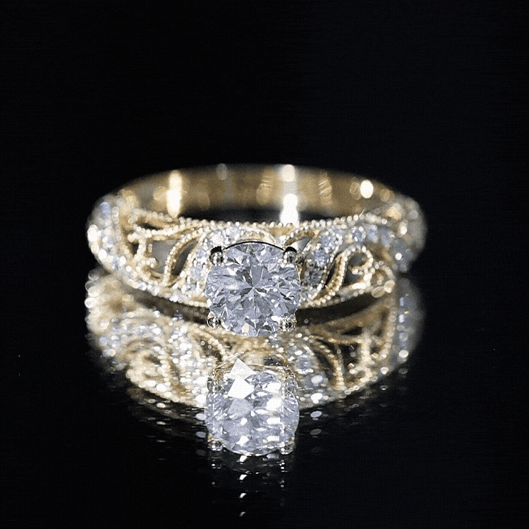 3/4 CT Cubic Zirconia Vintage Inspired Engagement Ring AAAA - Rosec Jewels