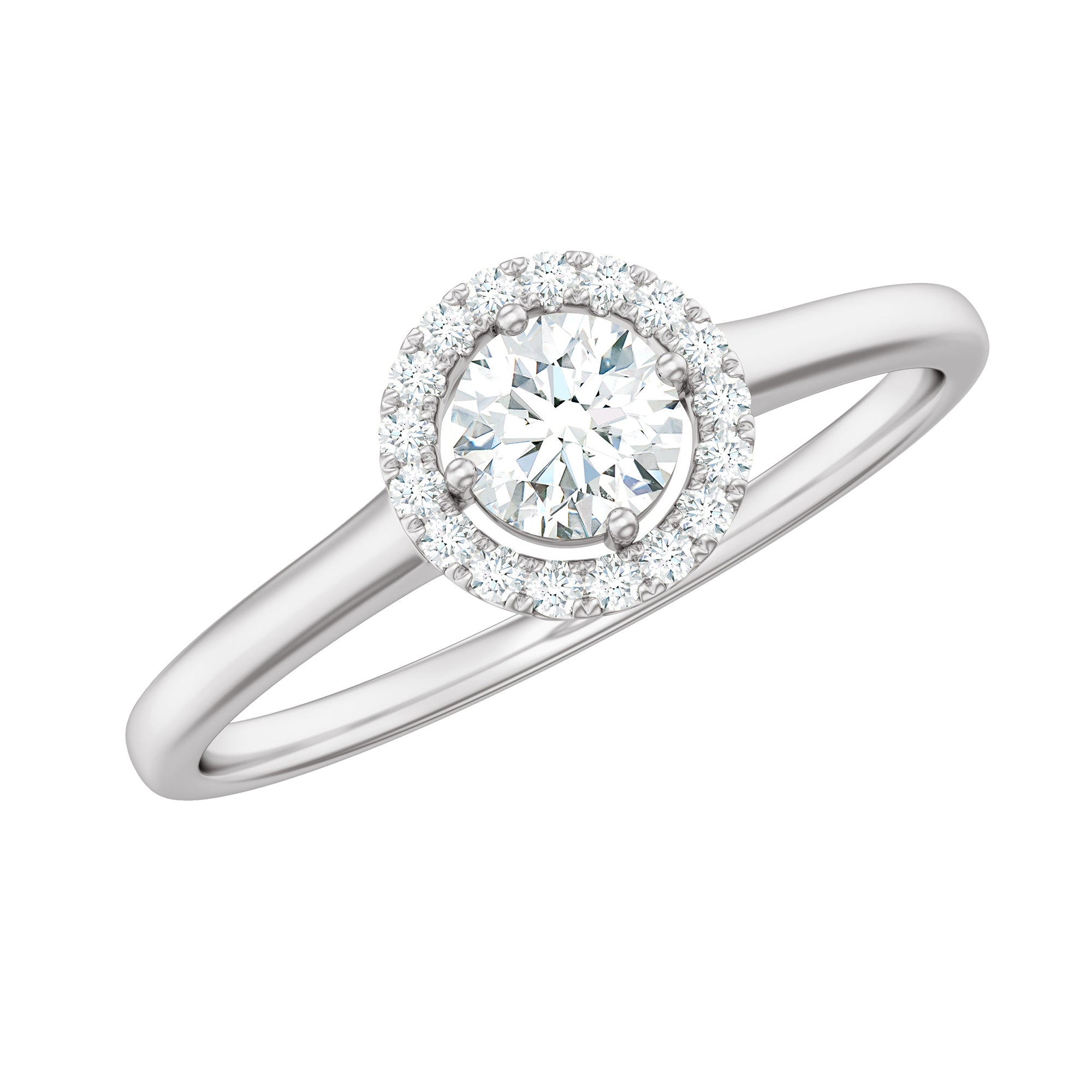 Certified Moissanite Promise Ring for Her with Halo