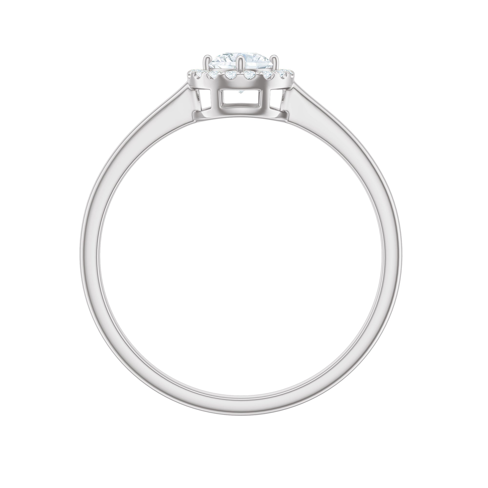 Certified Moissanite Promise Ring for Her with Halo D-VS1 - Rosec Jewels