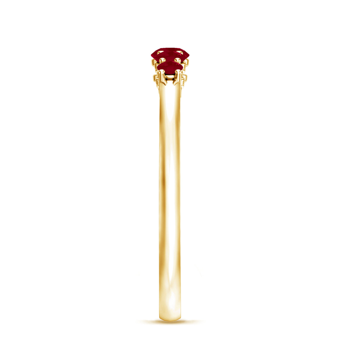 Natural July Birthstone Ruby 5 Stone Ring for Promise AAA - Rosec Jewels
