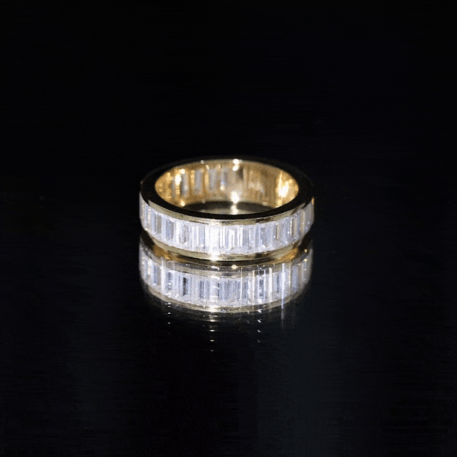 Certified Moissanite Channel Set Eternity Band D-VS1 - Rosec Jewels