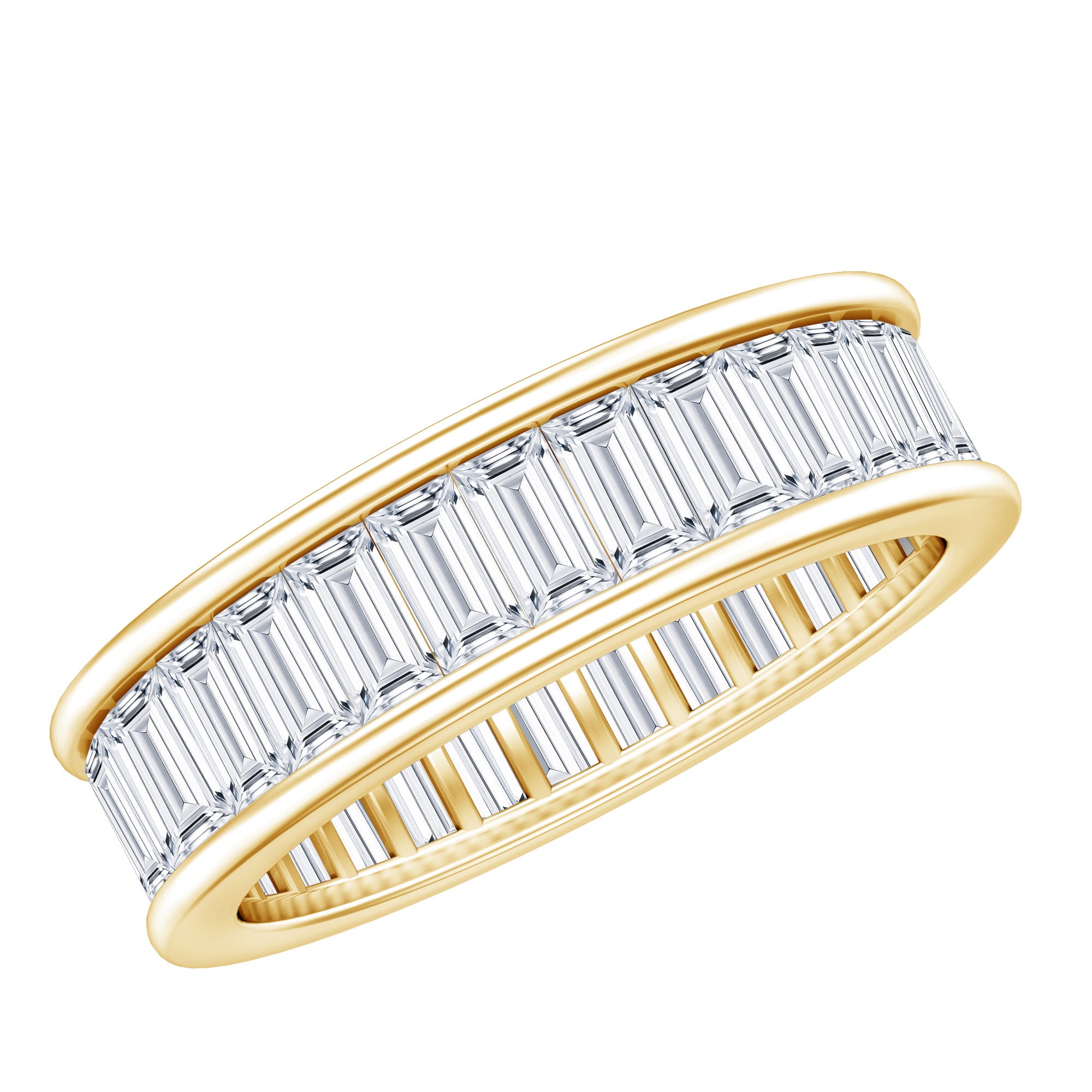 Certified Moissanite Channel Set Eternity Band D-VS1 - Rosec Jewels