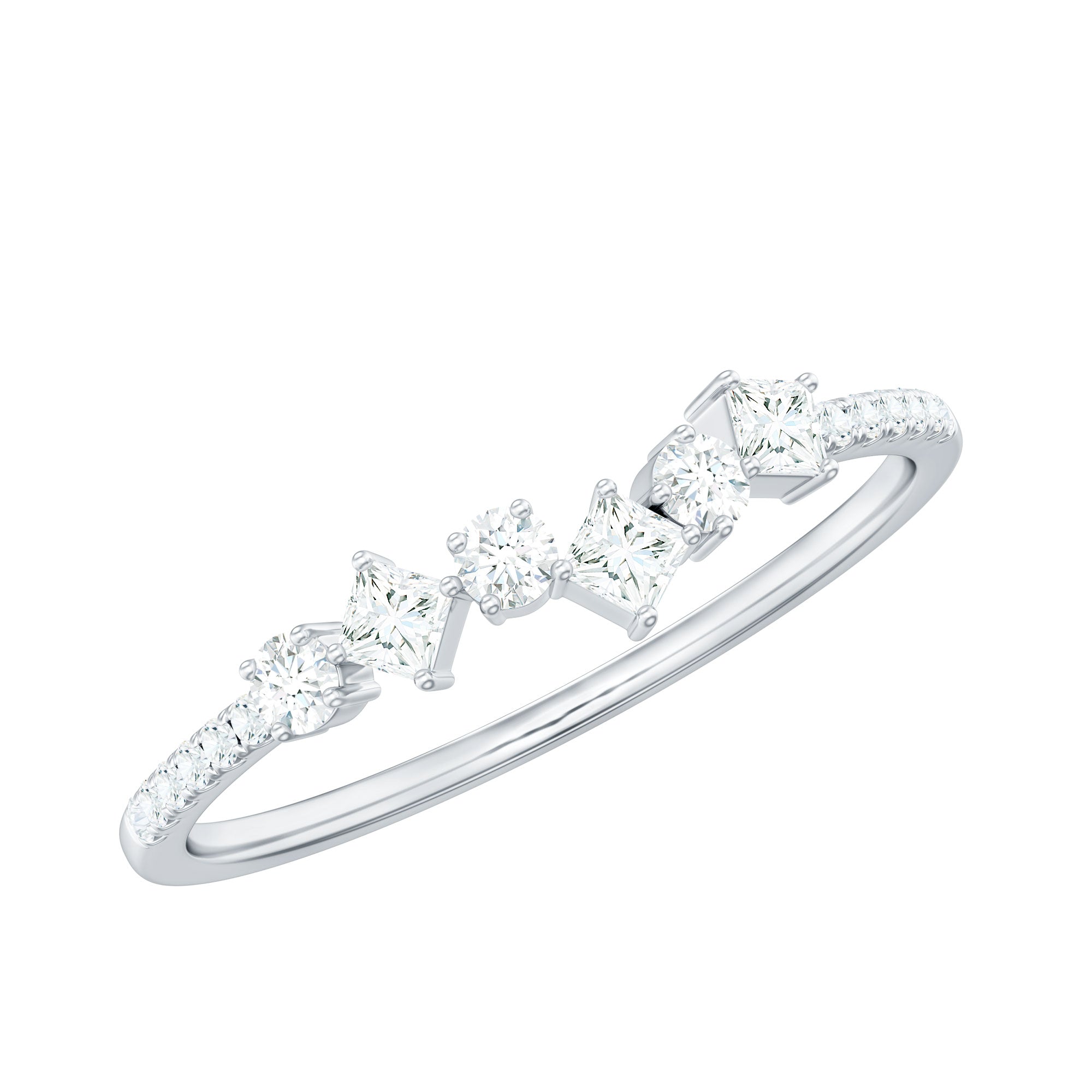 Certified Moissanite Promise Ring for Her