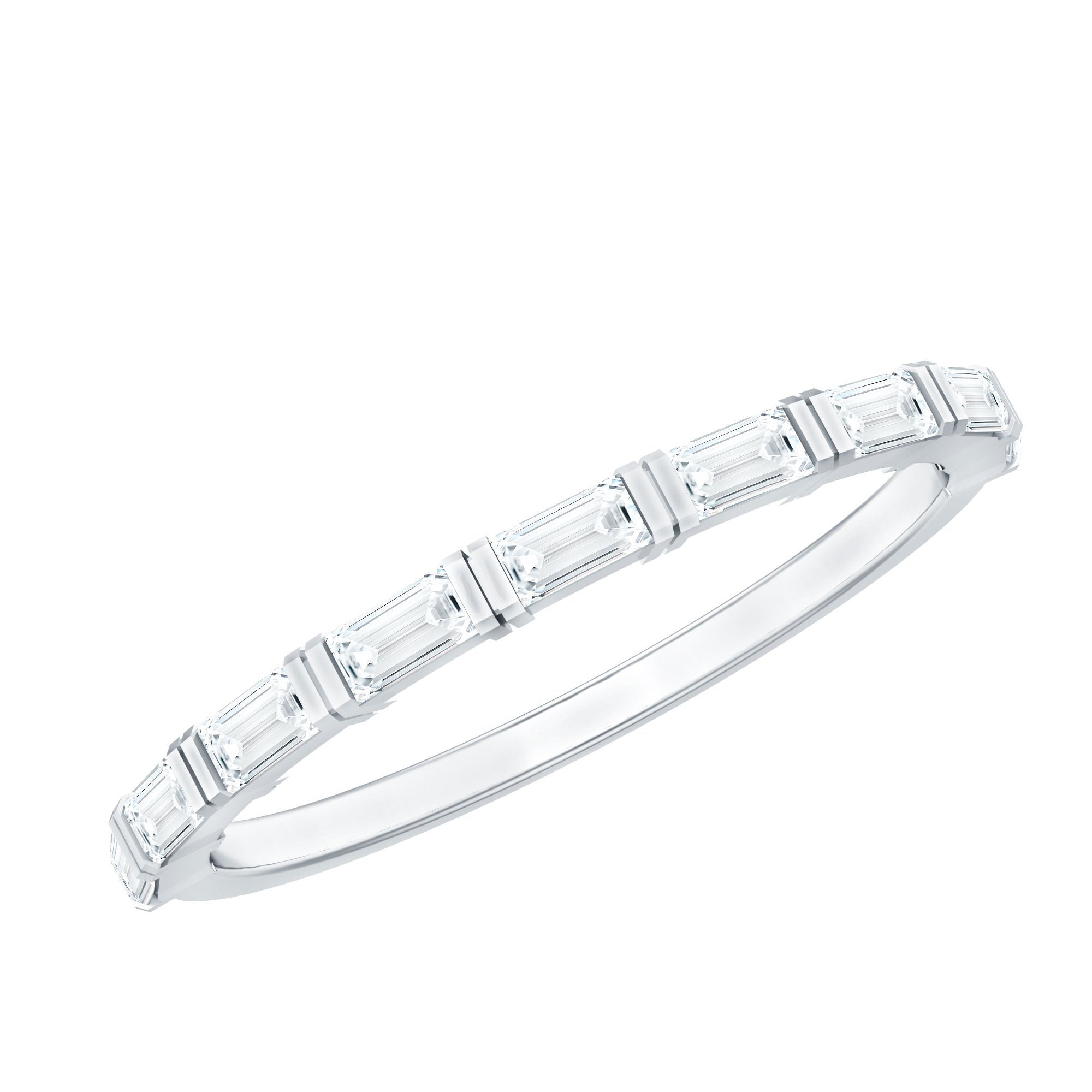 Bar Set Moissanite Eternity East West Ring