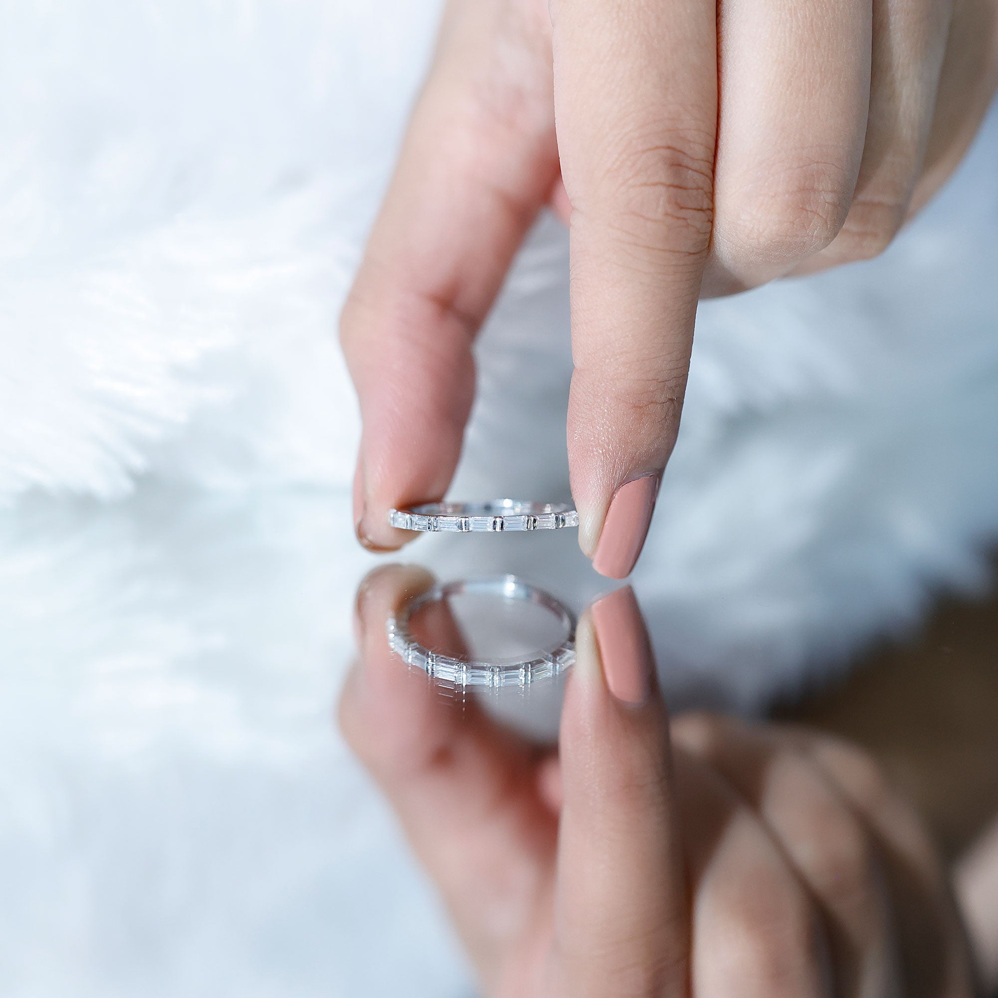 Rosec Jewels-Bar Set Moissanite Eternity East West Ring