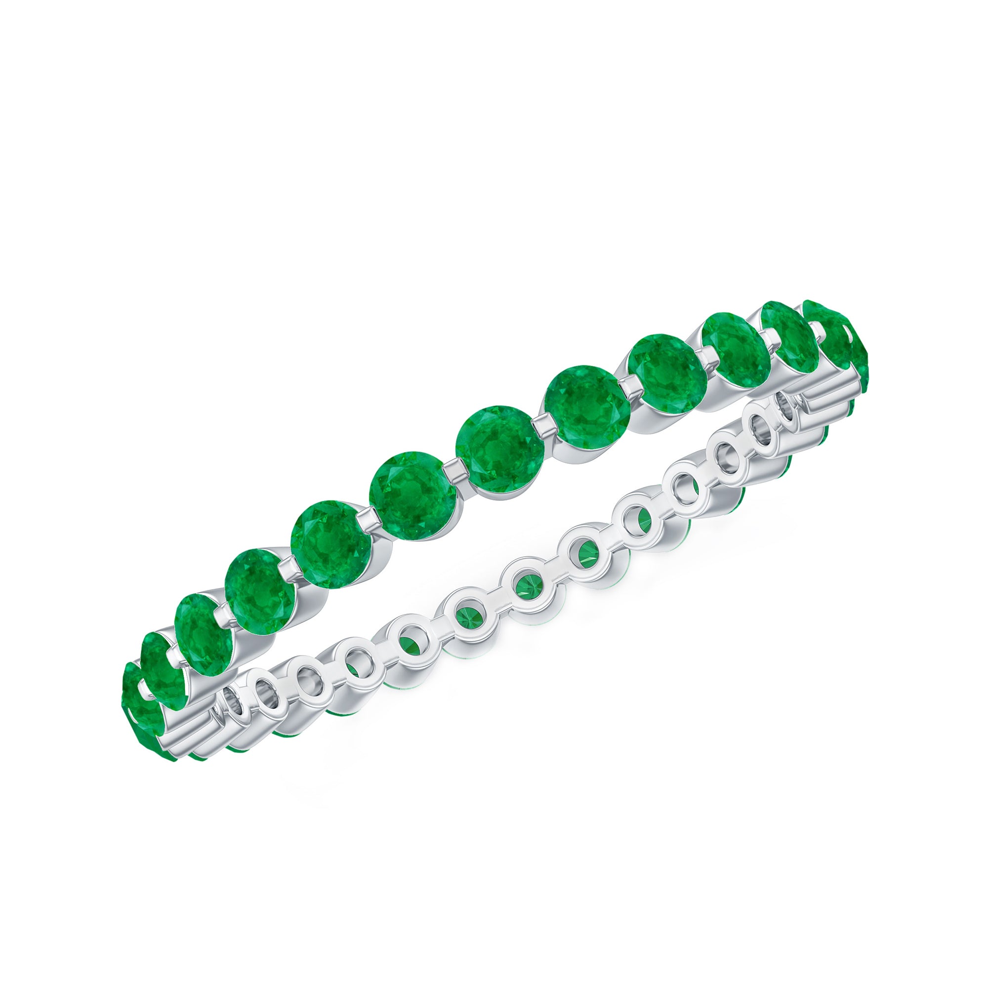 Certified Emerald Floating Eternity Band for Women